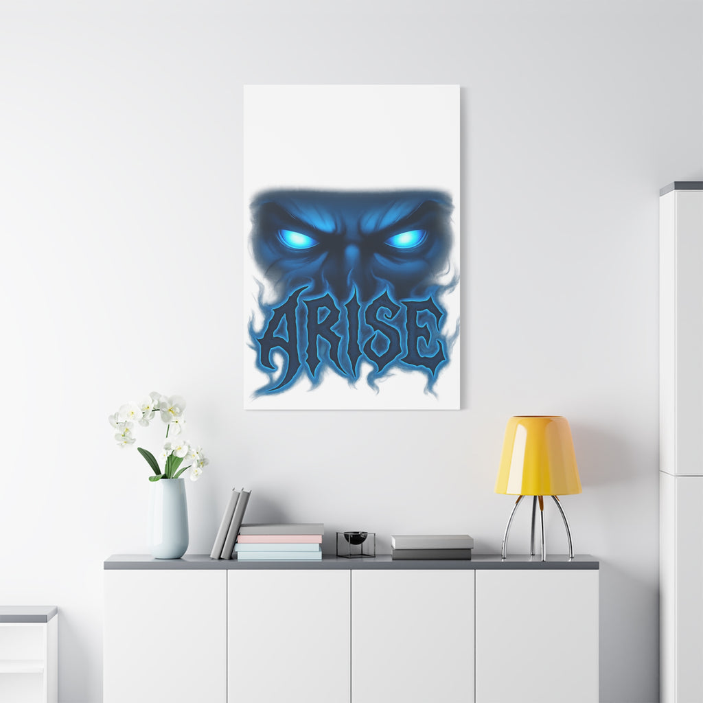 Arise Blue Demon Canvas Wall Art — Matte Stretched Horror Poster