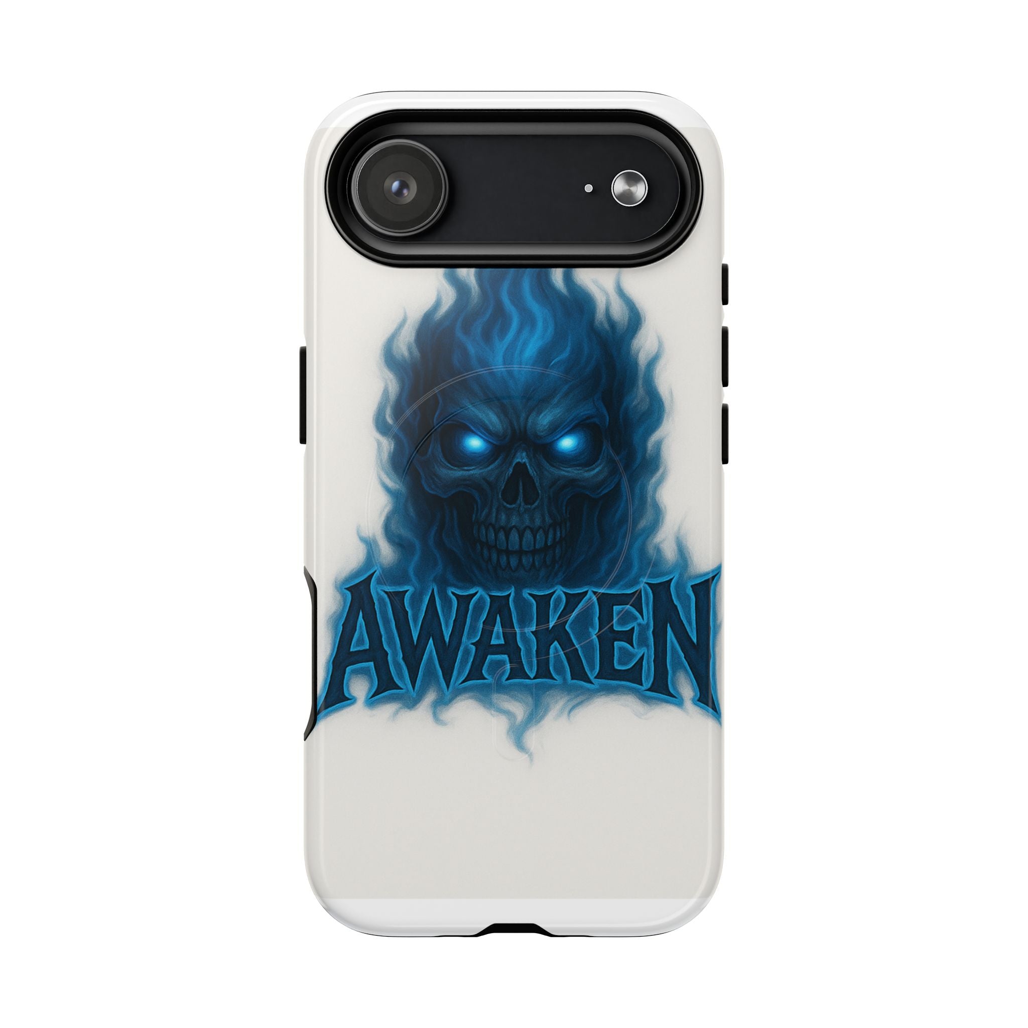 Awaken Blue Flame Skull Tough Magnetic Phone Case — Protective iPhone Cover