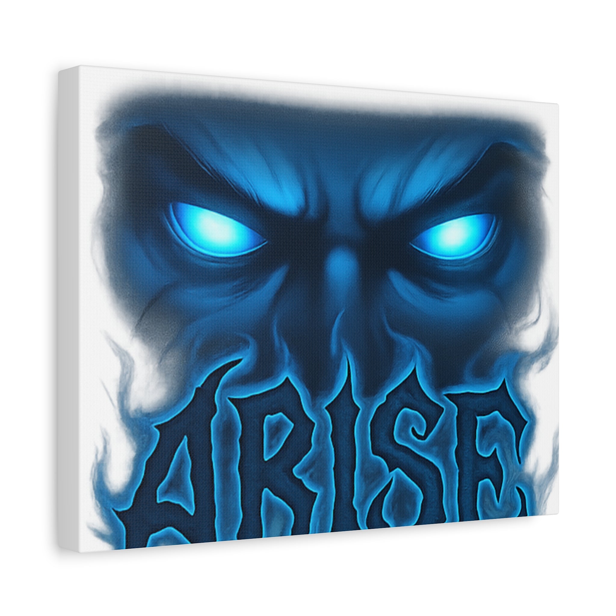 Arise Blue Demon Canvas Wall Art — Matte Stretched Horror Poster