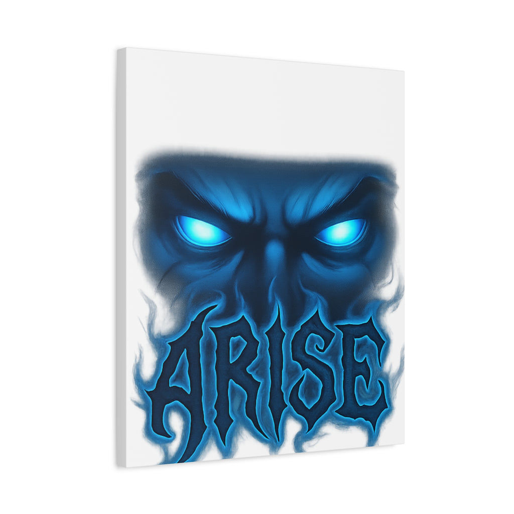 Arise Blue Demon Canvas Wall Art — Matte Stretched Horror Poster