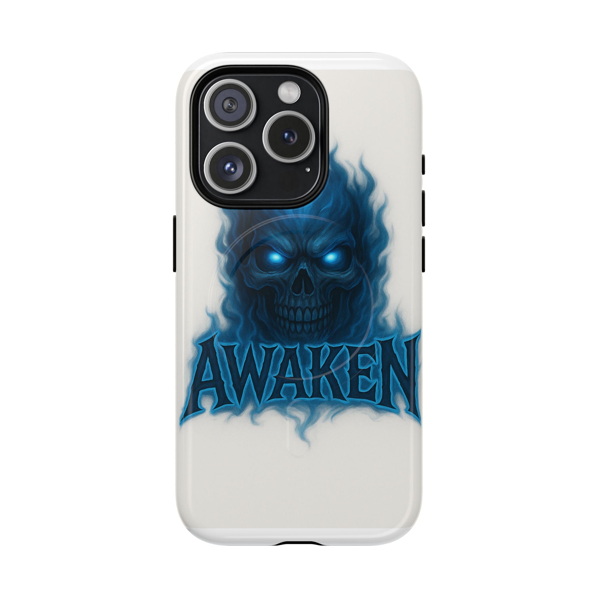 Awaken Blue Flame Skull Tough Magnetic Phone Case — Protective iPhone Cover
