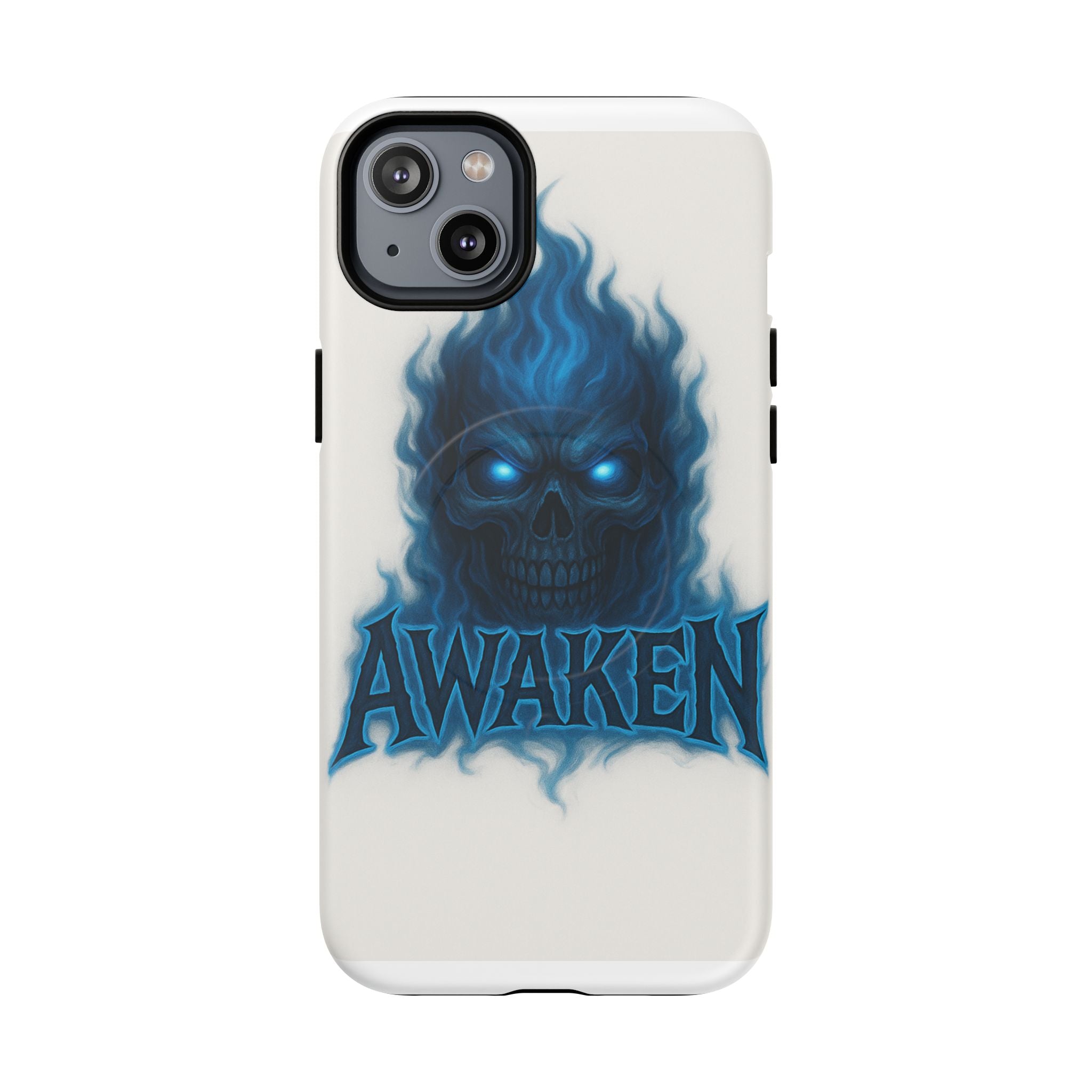 Awaken Blue Flame Skull Tough Magnetic Phone Case — Protective iPhone Cover