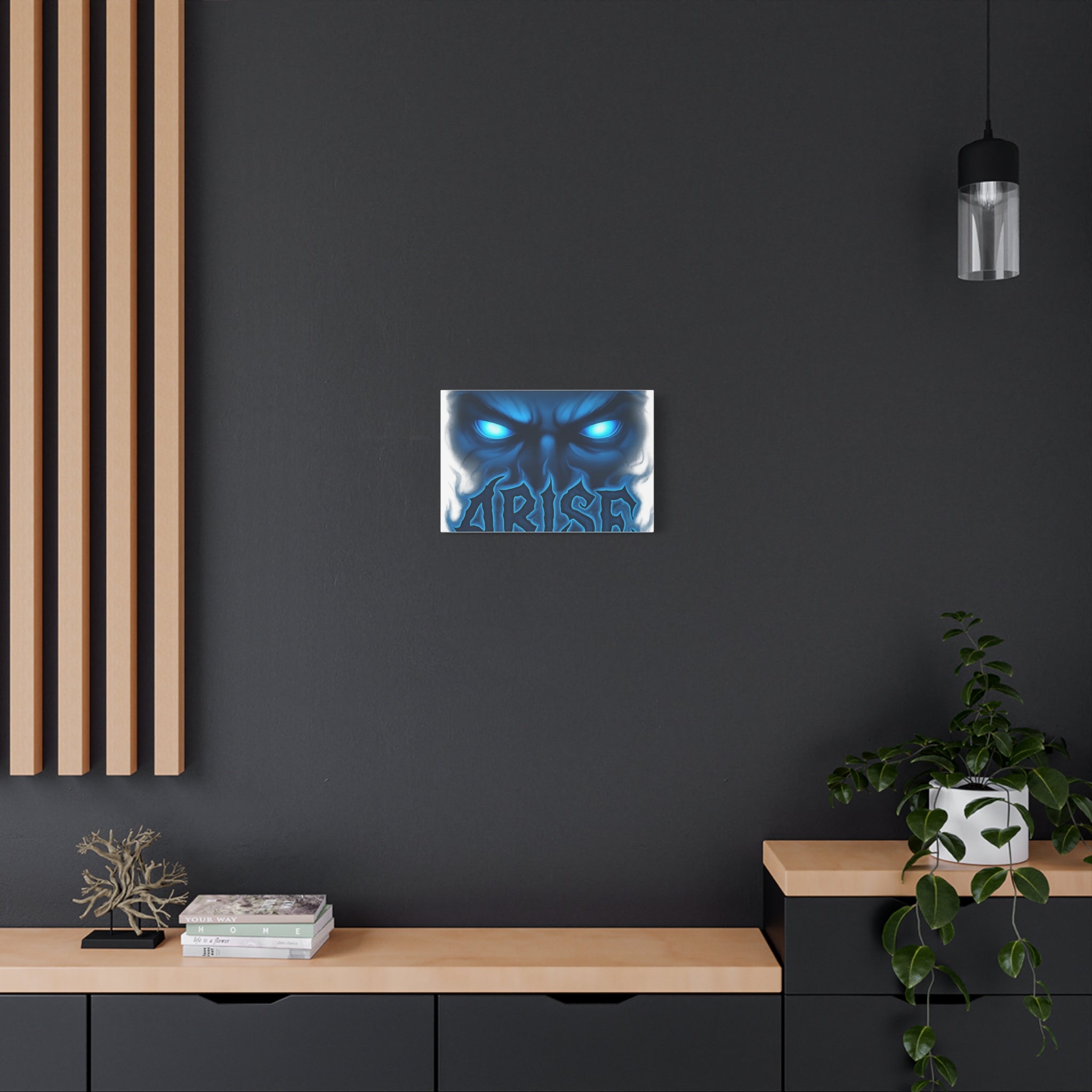 Arise Blue Demon Canvas Wall Art — Matte Stretched Horror Poster
