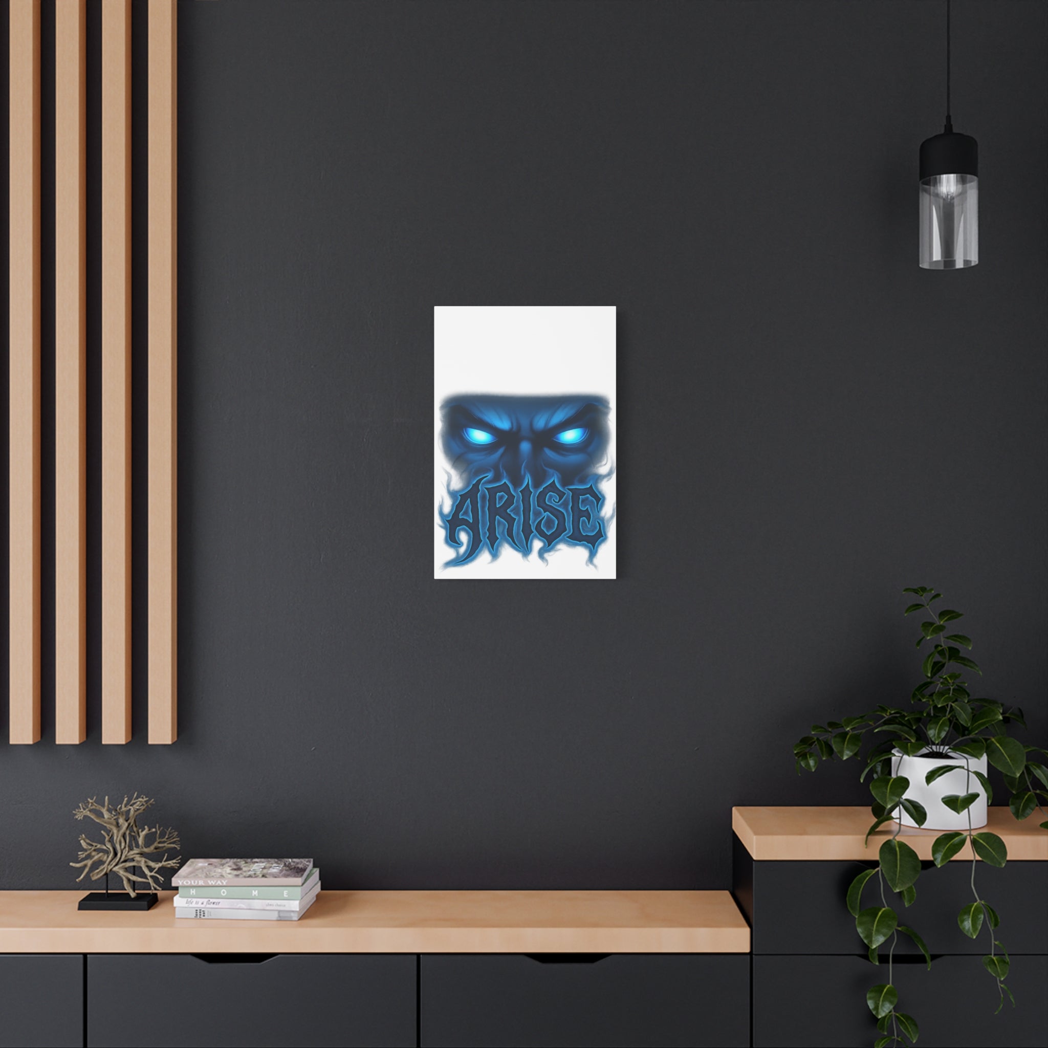 Arise Blue Demon Canvas Wall Art — Matte Stretched Horror Poster