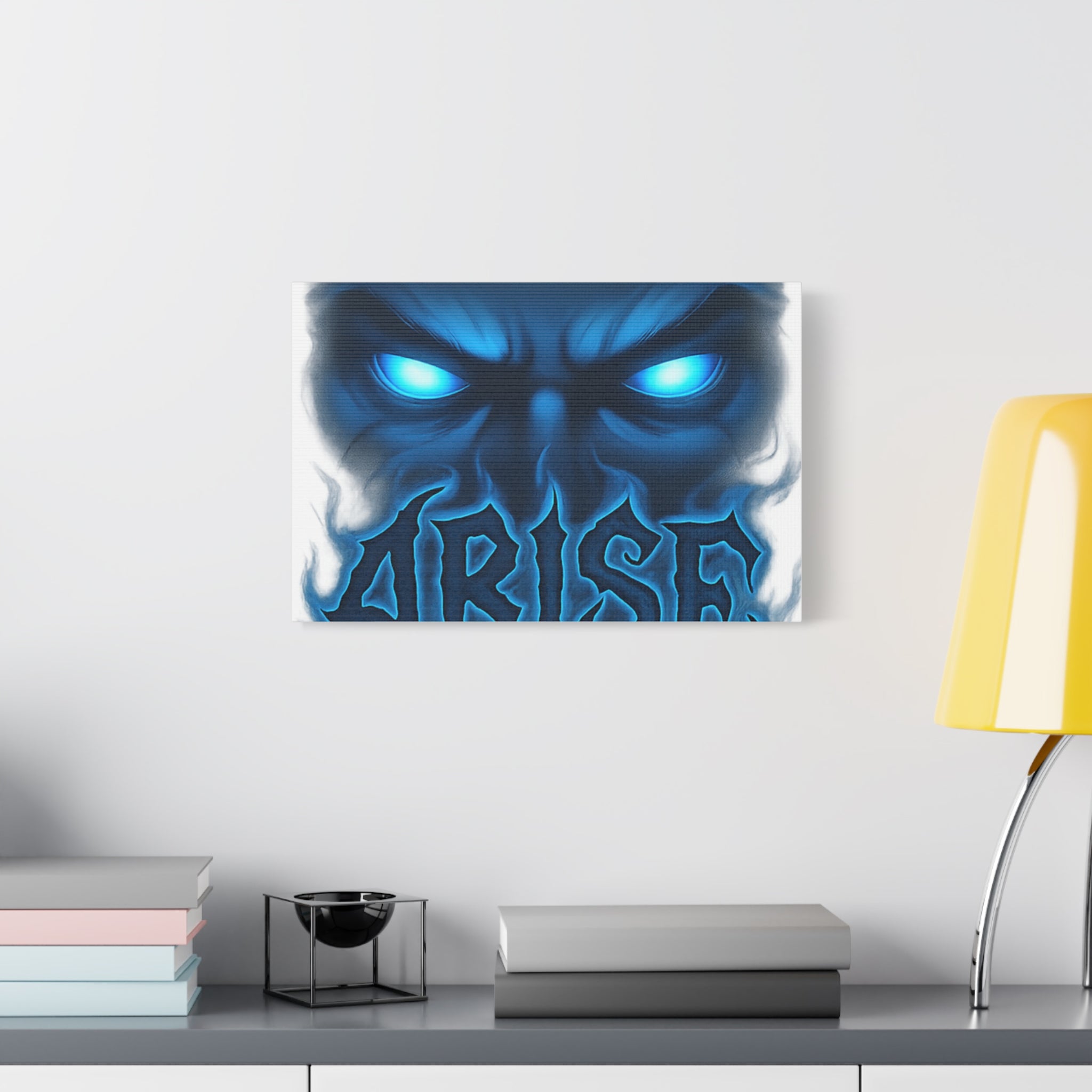 Arise Blue Demon Canvas Wall Art — Matte Stretched Horror Poster
