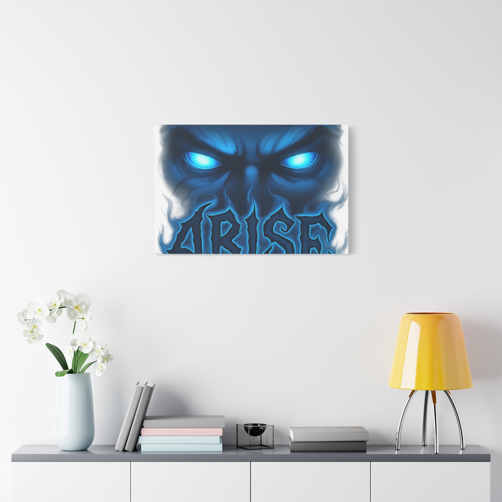 Arise Blue Demon Canvas Wall Art — Matte Stretched Horror Poster