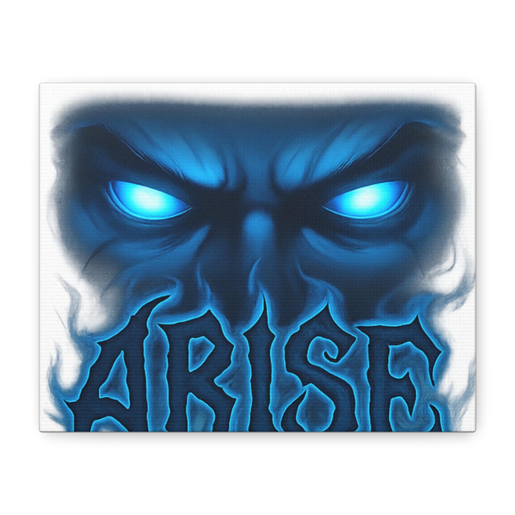 Arise Blue Demon Canvas Wall Art — Matte Stretched Horror Poster