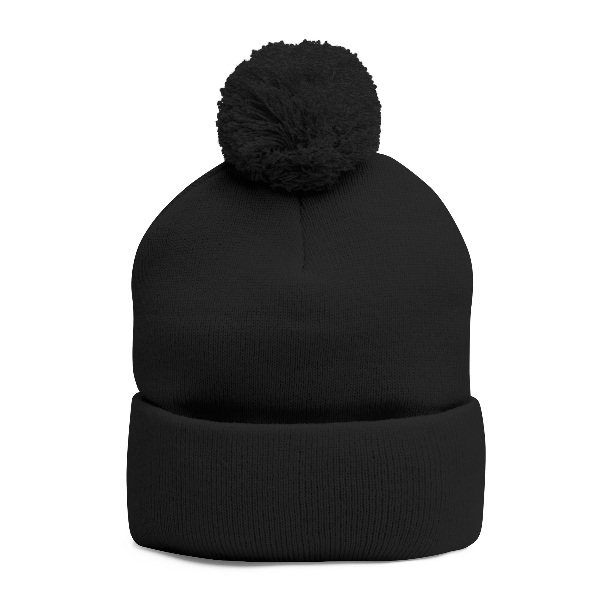 Awaken Embroidered Pom-Pom Beanie — Cozy Winter Knit Hat