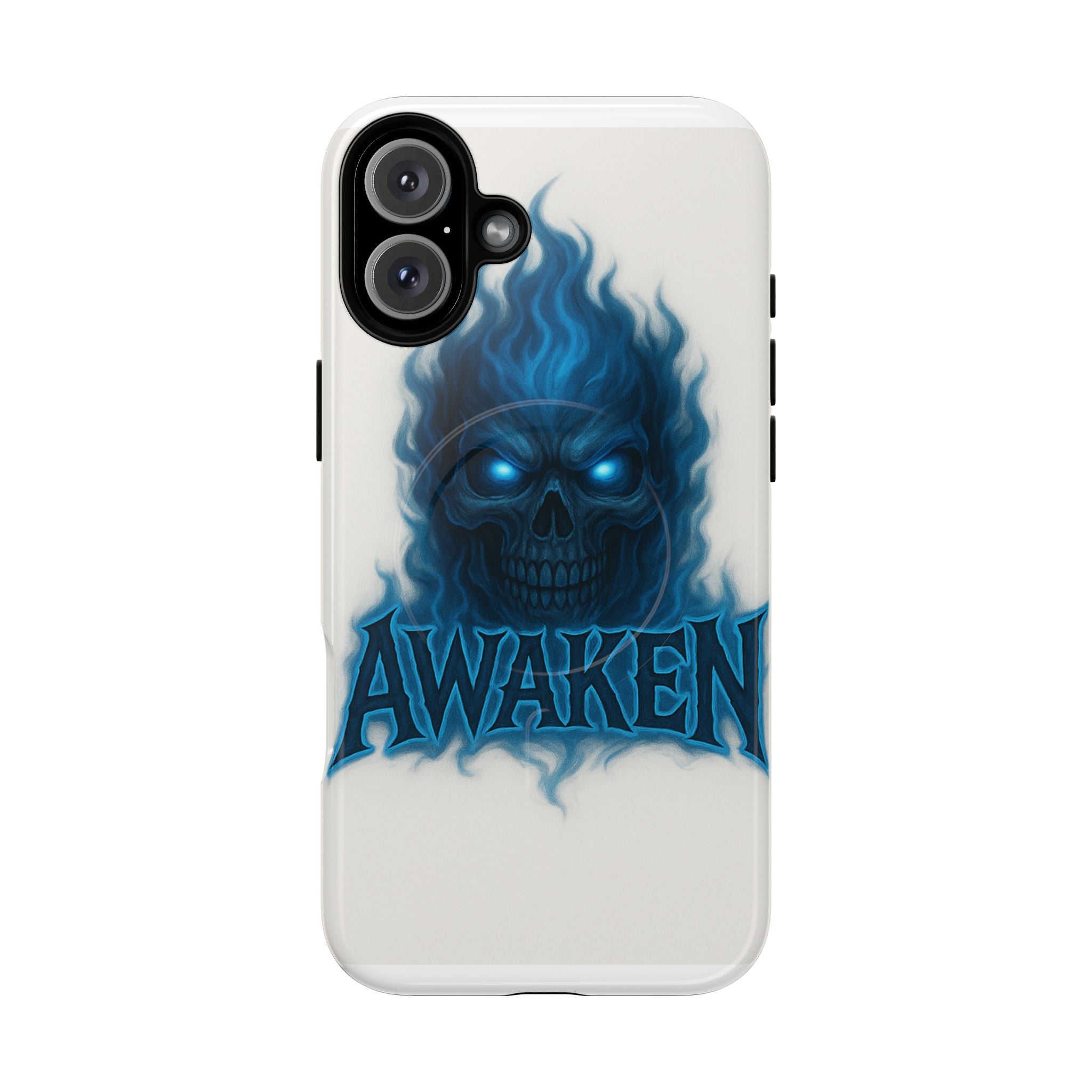 Awaken Blue Flame Skull Tough Magnetic Phone Case — Protective iPhone Cover