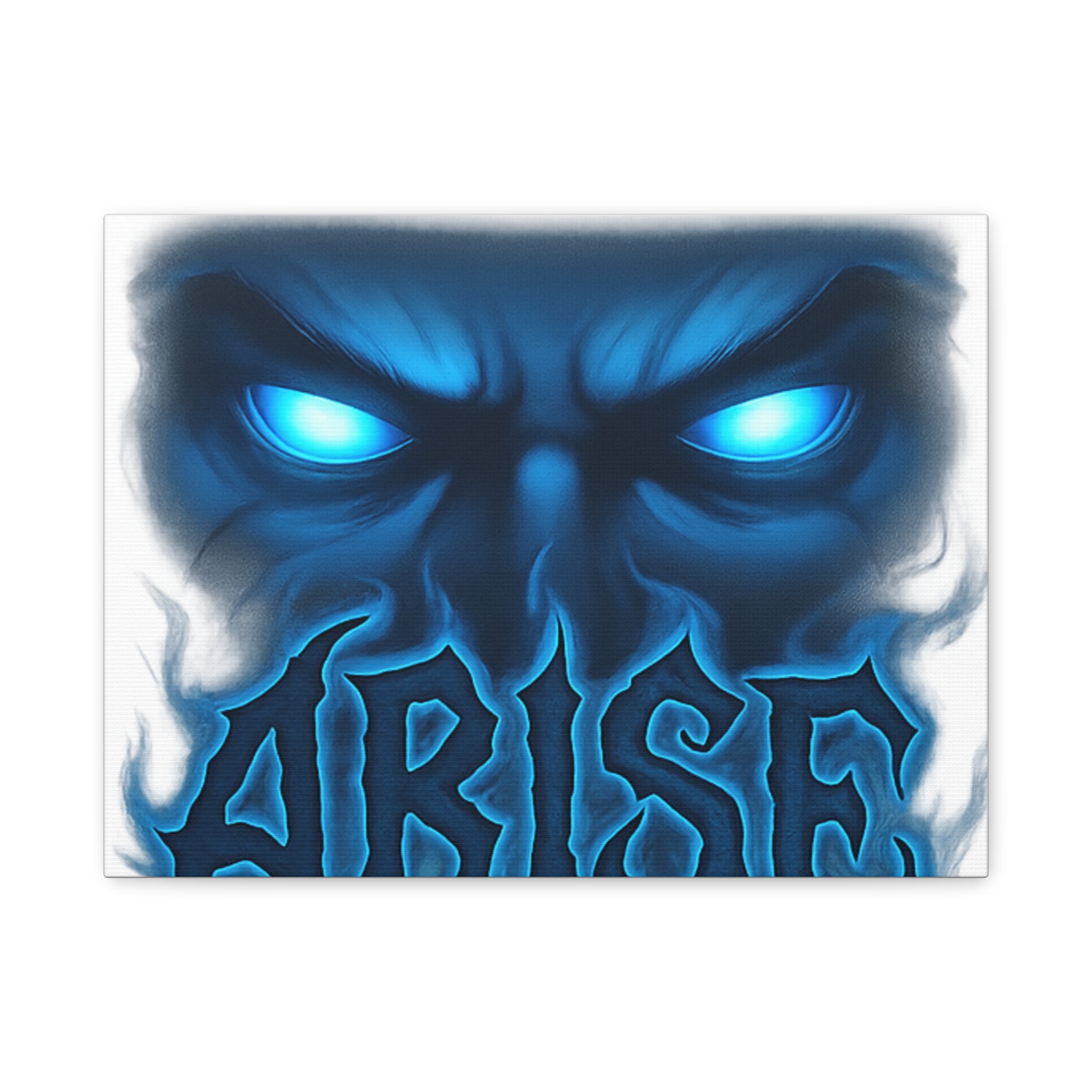 Arise Blue Demon Canvas Wall Art — Matte Stretched Horror Poster