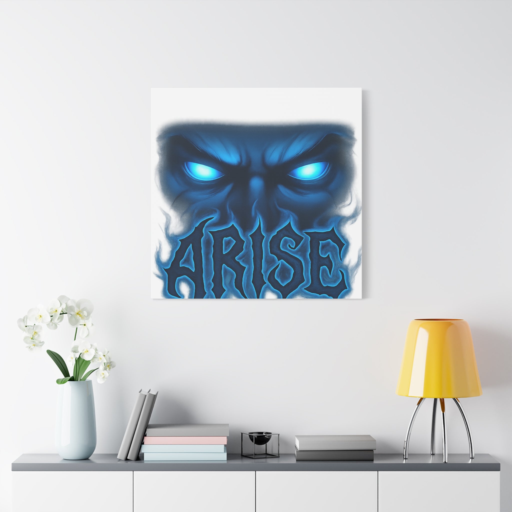 Arise Blue Demon Canvas Wall Art — Matte Stretched Horror Poster