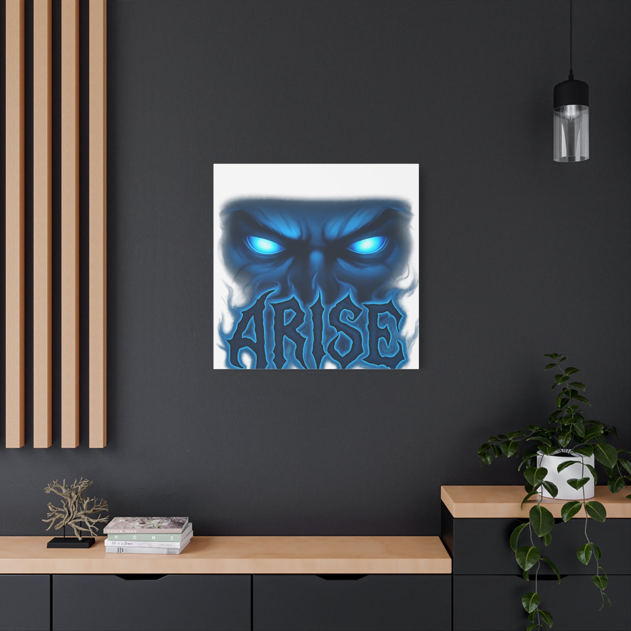 Arise Blue Demon Canvas Wall Art — Matte Stretched Horror Poster