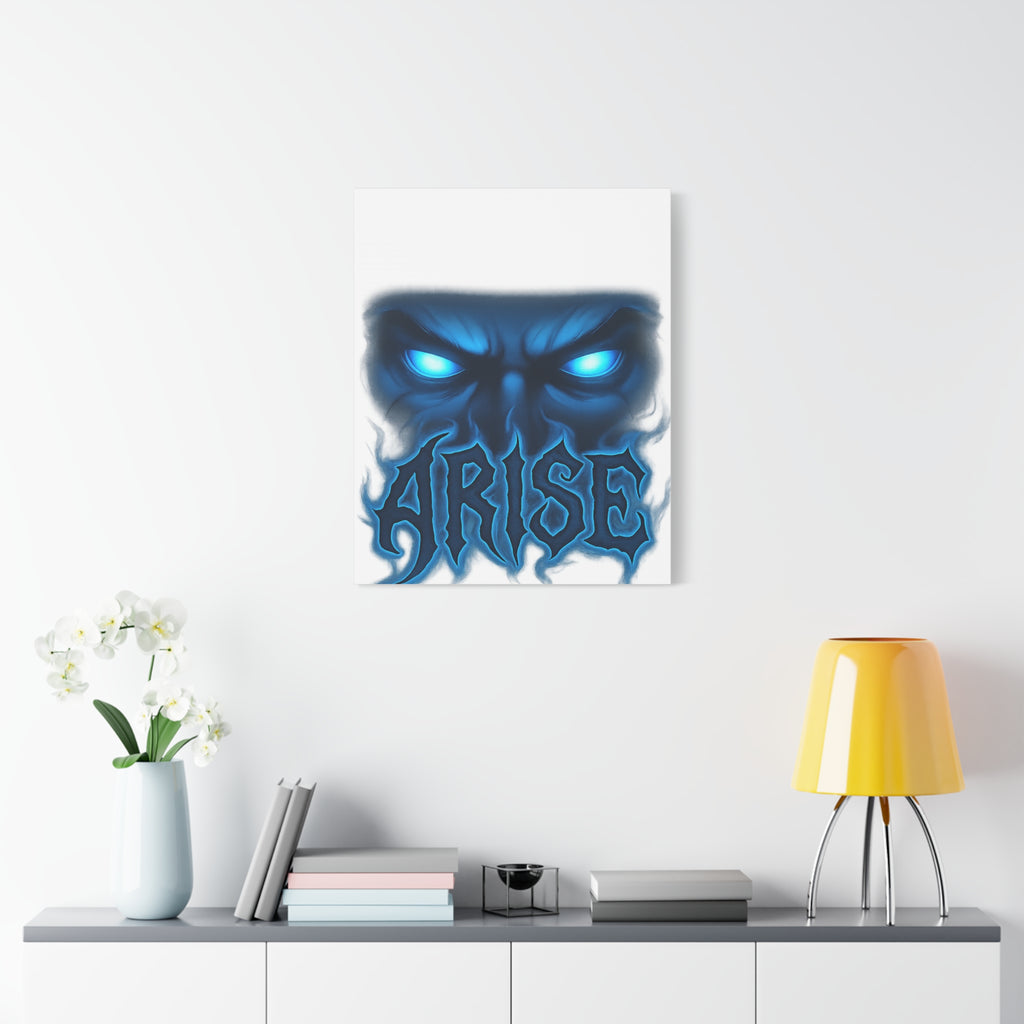 Arise Blue Demon Canvas Wall Art — Matte Stretched Horror Poster
