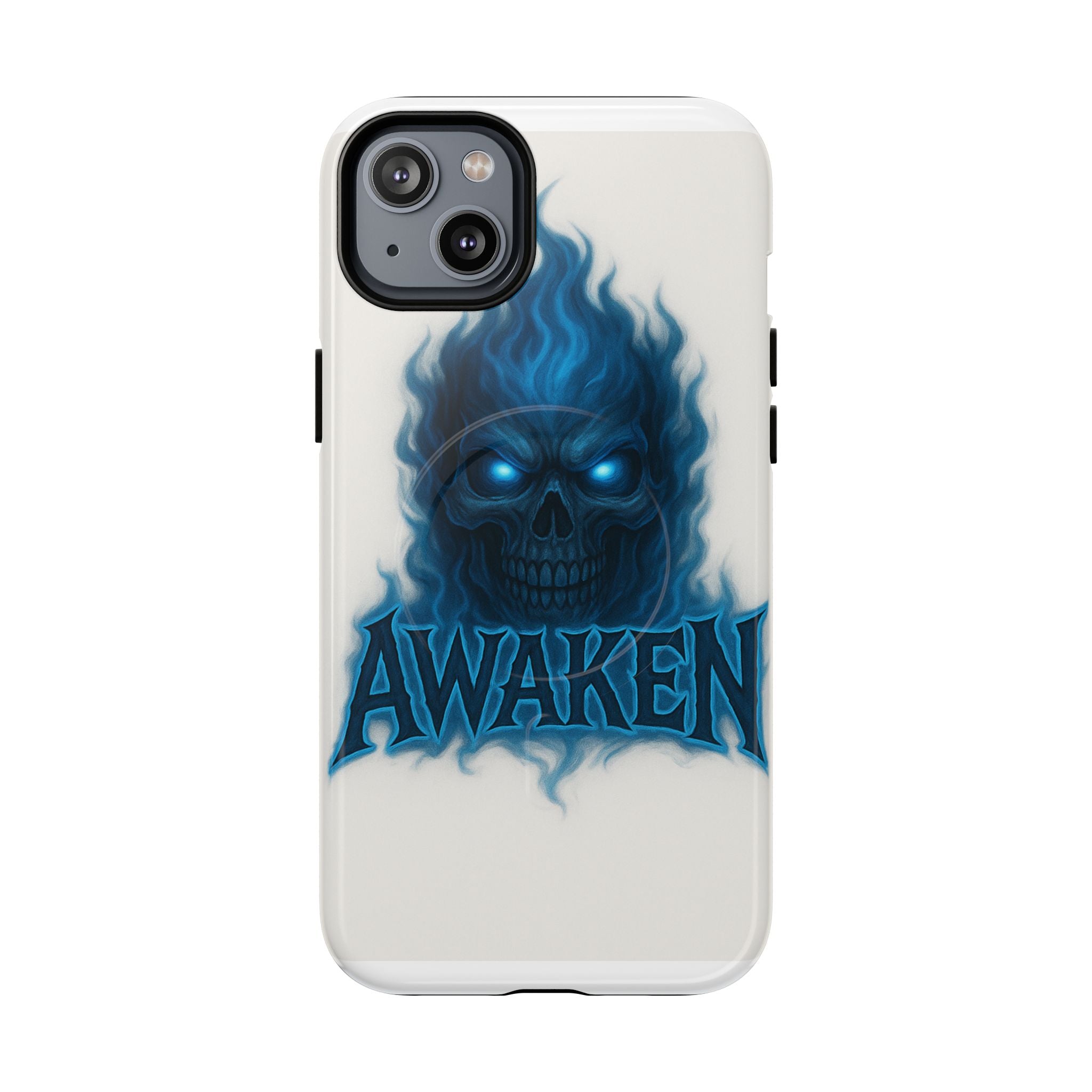 Awaken Blue Flame Skull Tough Magnetic Phone Case — Protective iPhone Cover