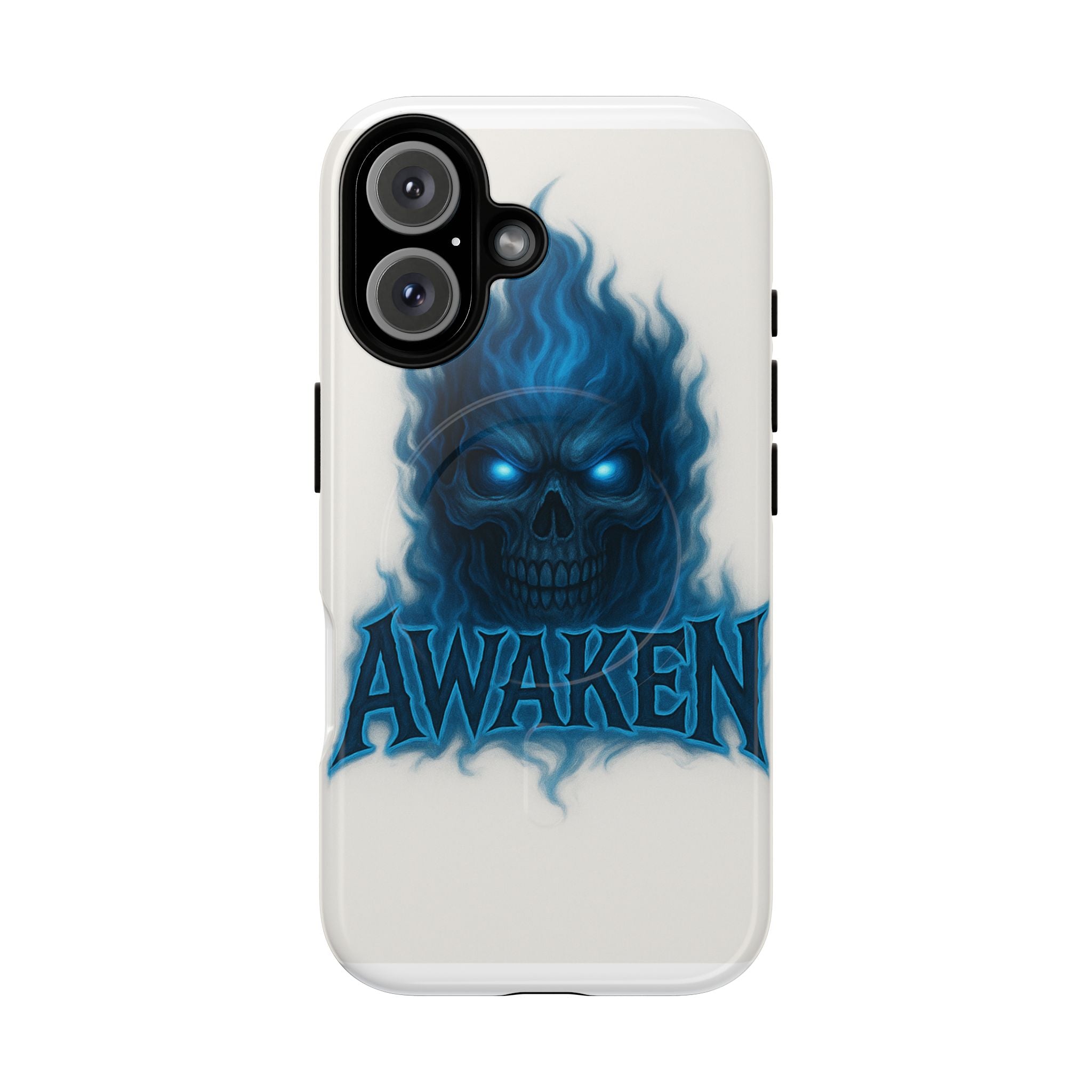 Awaken Blue Flame Skull Tough Magnetic Phone Case — Protective iPhone Cover