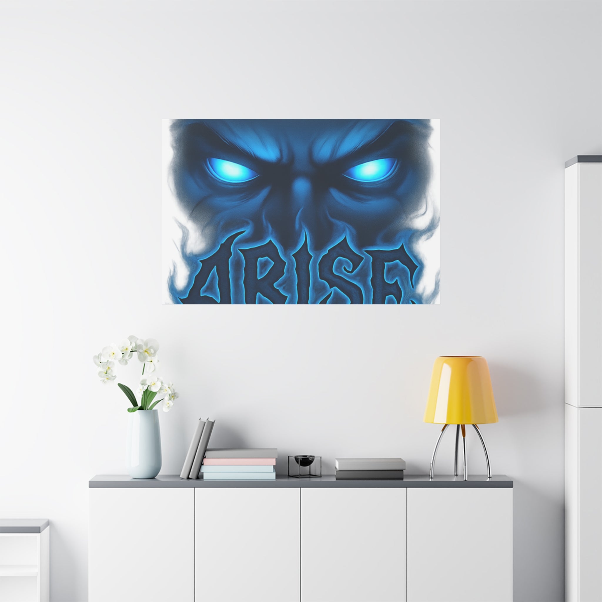 Arise Blue Demon Canvas Wall Art — Matte Stretched Horror Poster