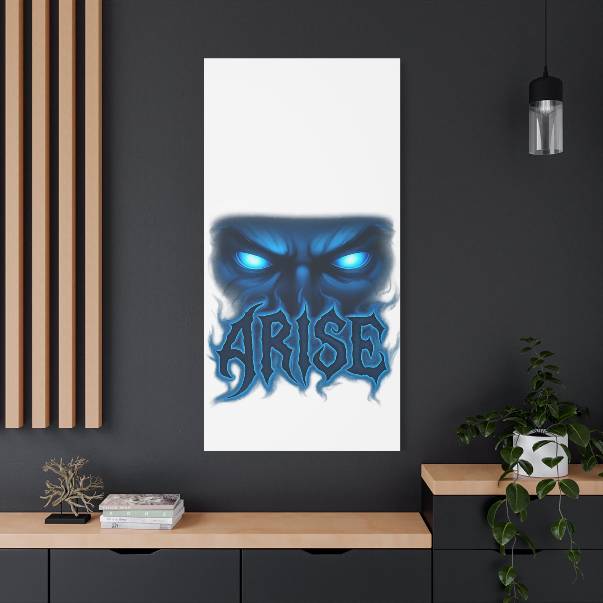 Arise Blue Demon Canvas Wall Art — Matte Stretched Horror Poster