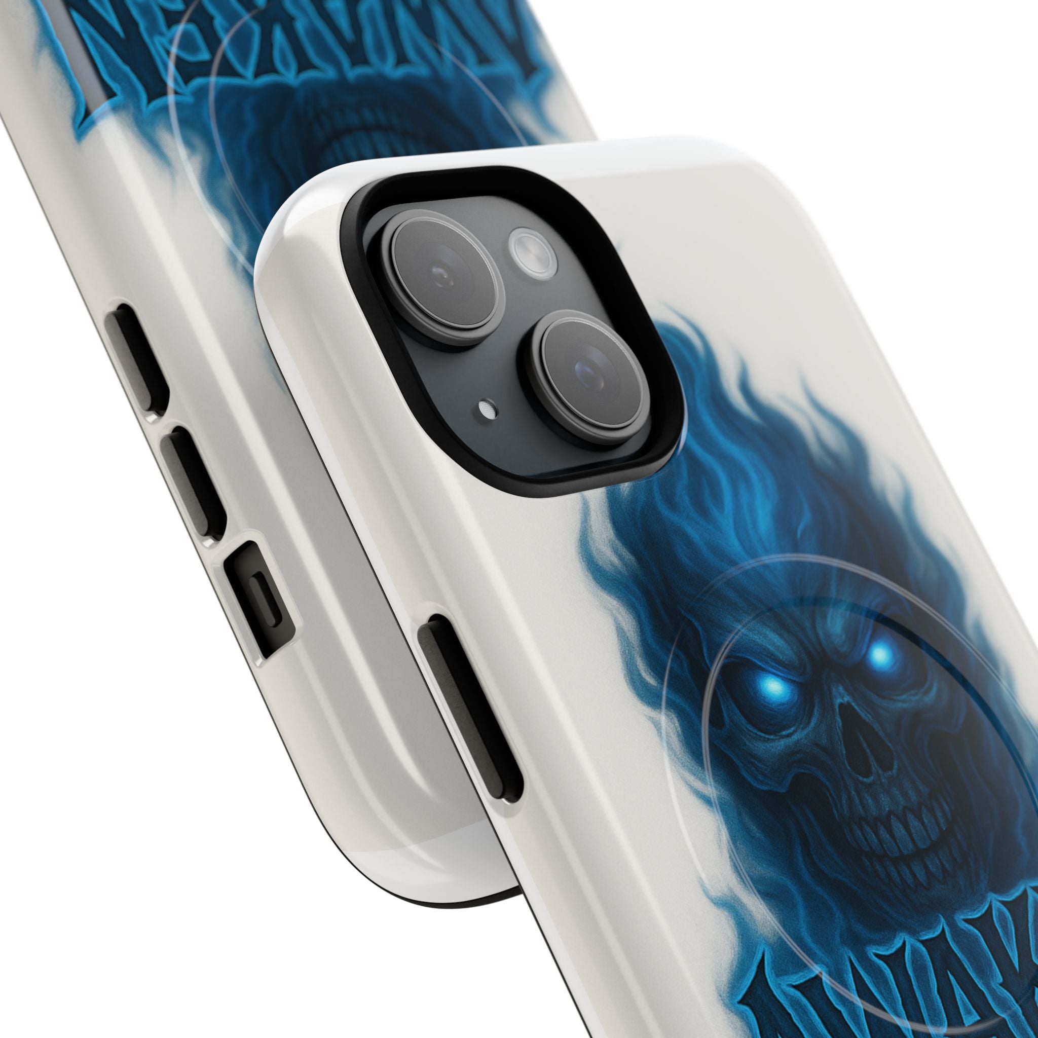 Awaken Blue Flame Skull Tough Magnetic Phone Case — Protective iPhone Cover
