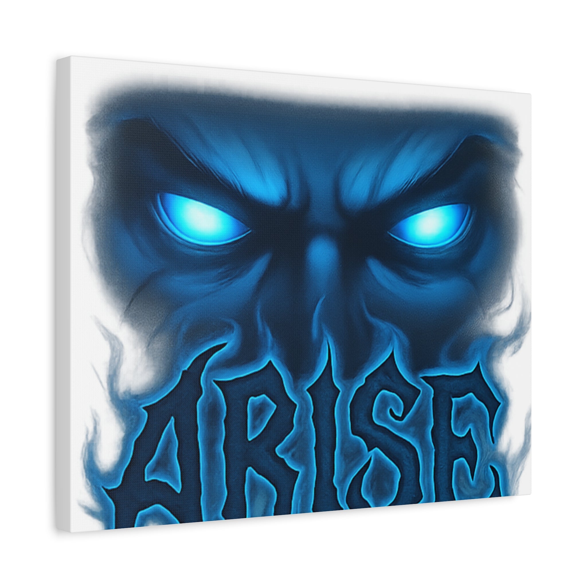 Arise Blue Demon Canvas Wall Art — Matte Stretched Horror Poster
