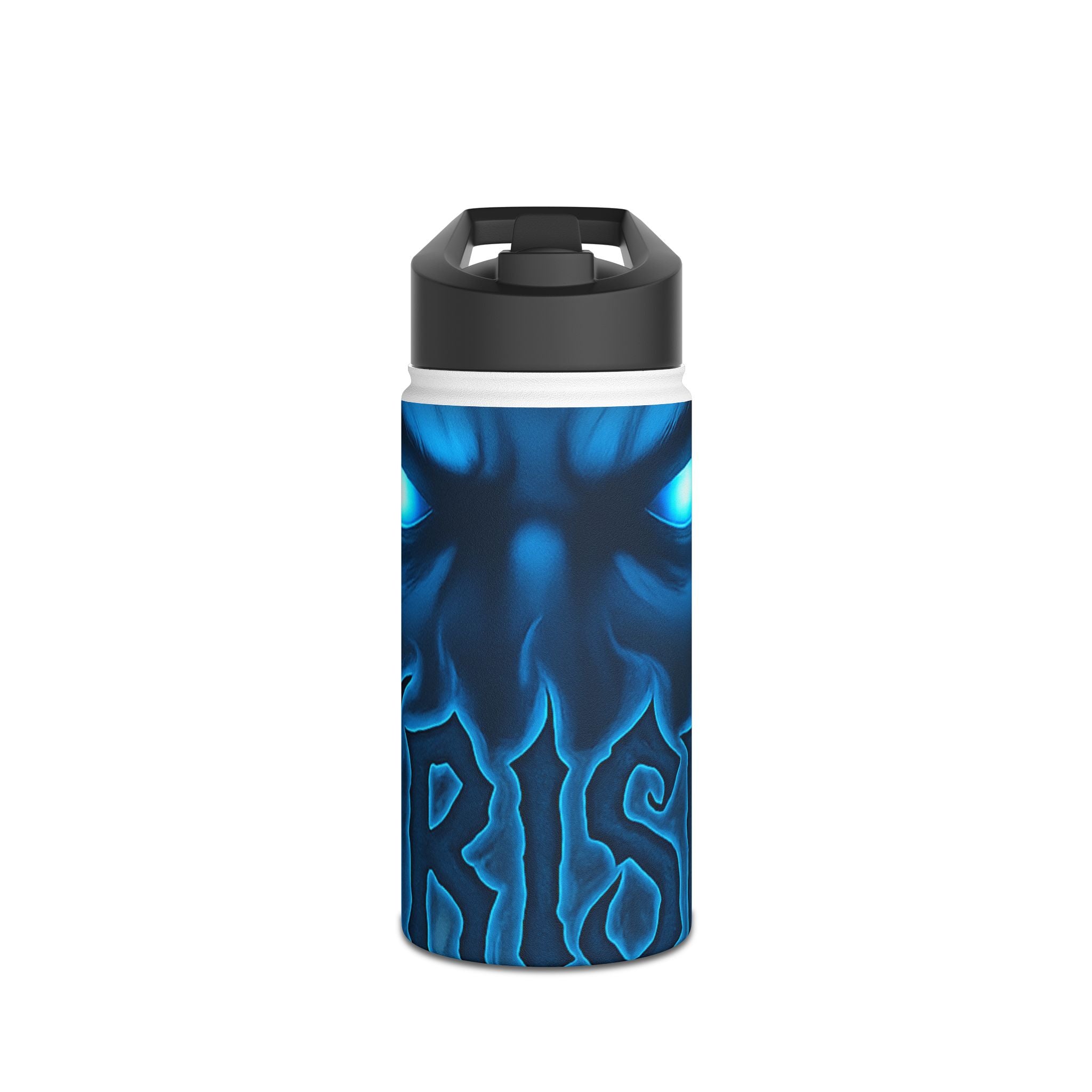 Blue Flame Stainless Steel Water Bottle — Abstract Fiery Graphic