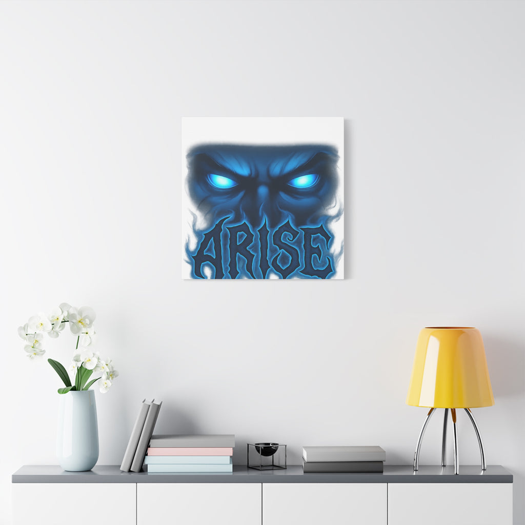 Arise Blue Demon Canvas Wall Art — Matte Stretched Horror Poster