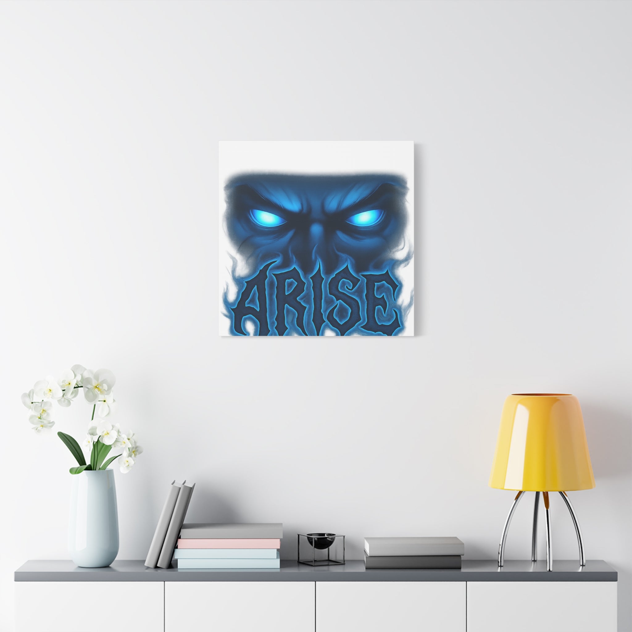 Arise Blue Demon Canvas Wall Art — Matte Stretched Horror Poster