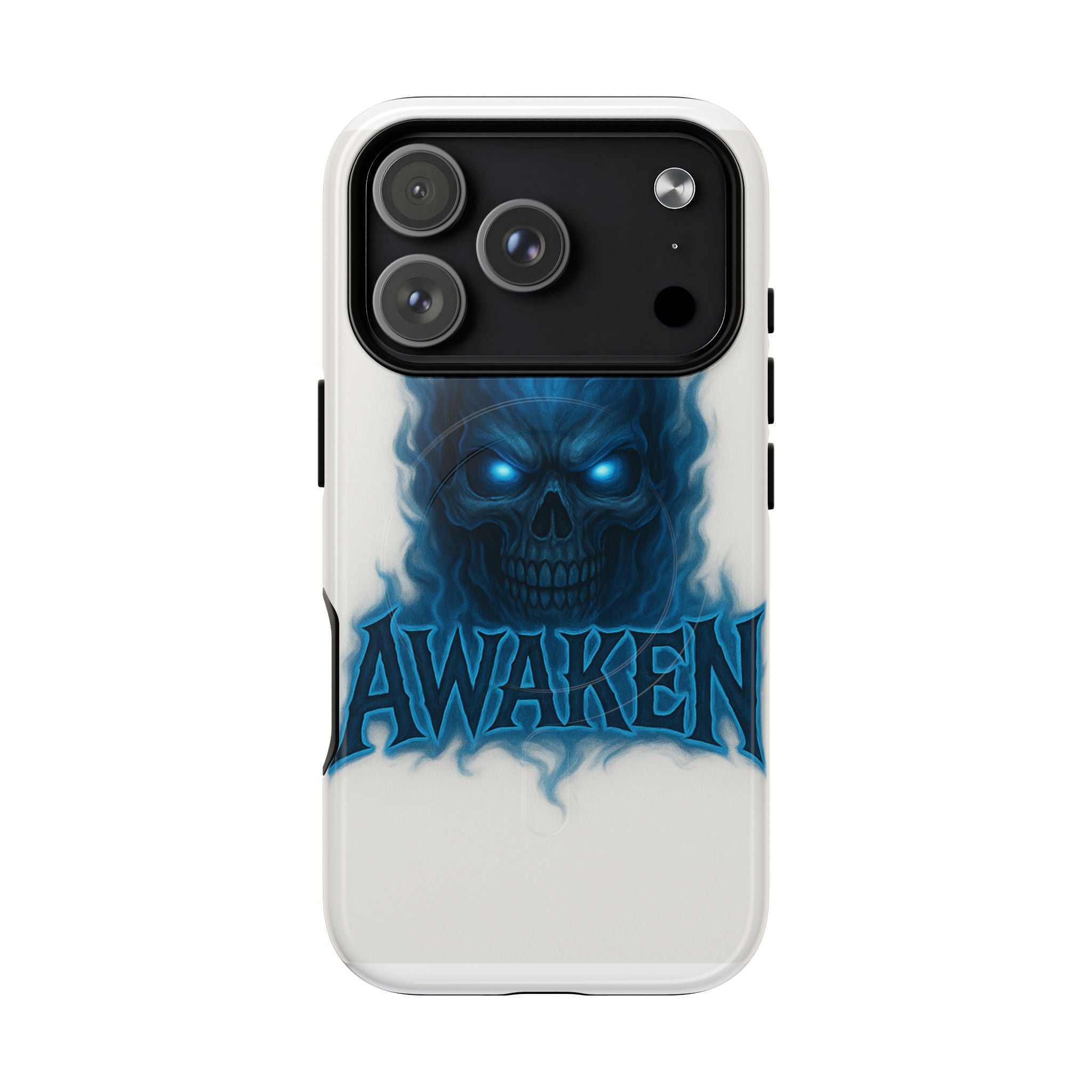 Awaken Blue Flame Skull Tough Magnetic Phone Case — Protective iPhone Cover