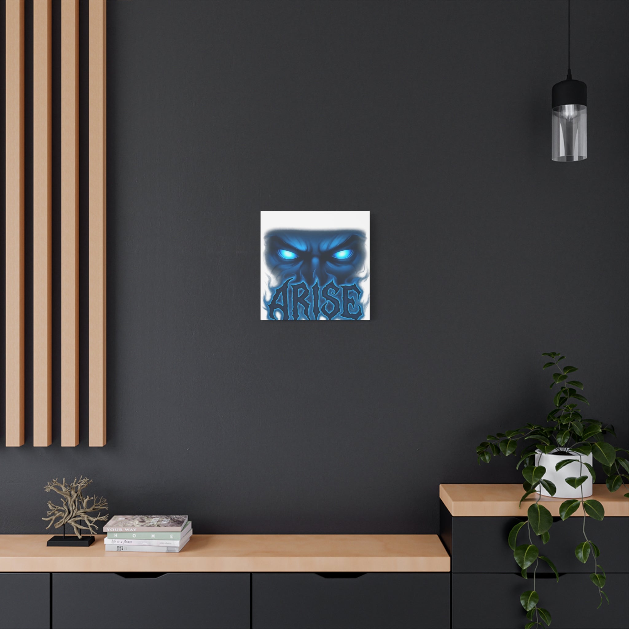 Arise Blue Demon Canvas Wall Art — Matte Stretched Horror Poster