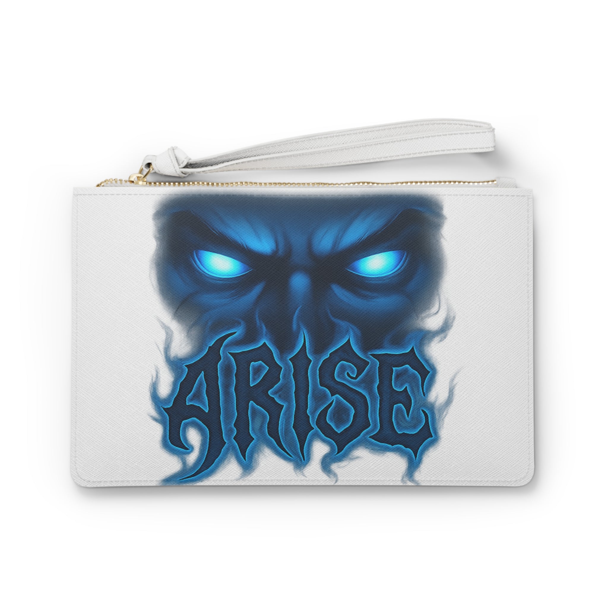 Arise Blue Demon Clutch Bag — Gothic Eyes Wristlet for Fans of Dark Aesthetic