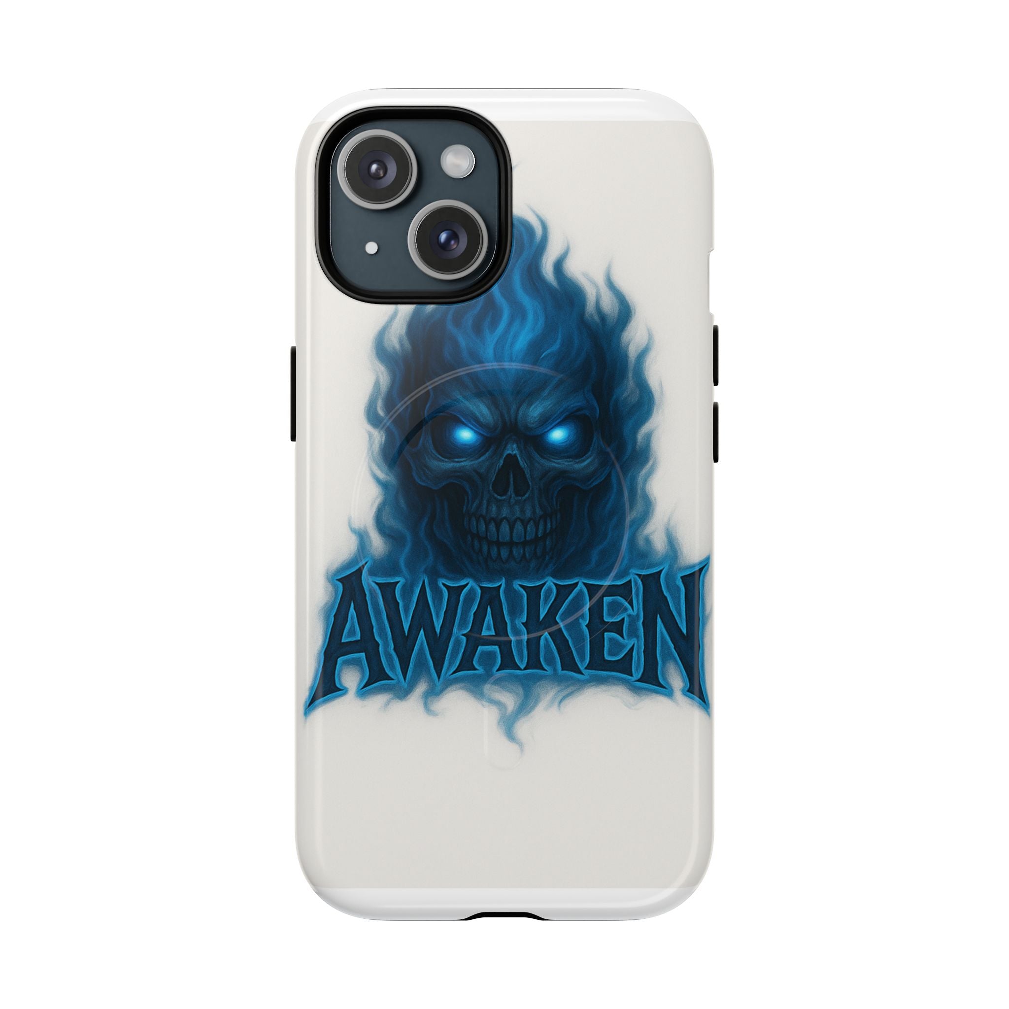 Awaken Blue Flame Skull Tough Magnetic Phone Case — Protective iPhone Cover