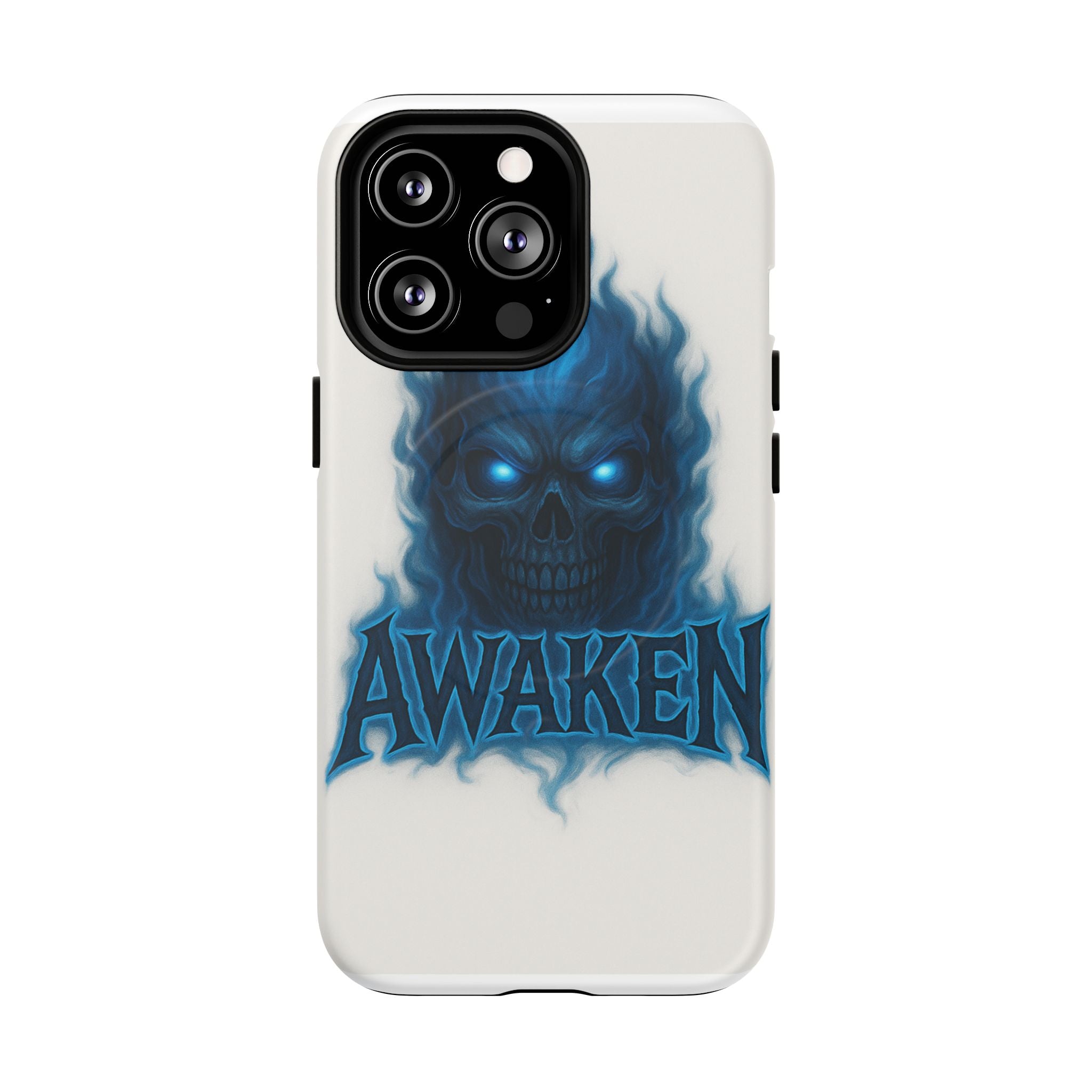 Awaken Blue Flame Skull Tough Magnetic Phone Case — Protective iPhone Cover