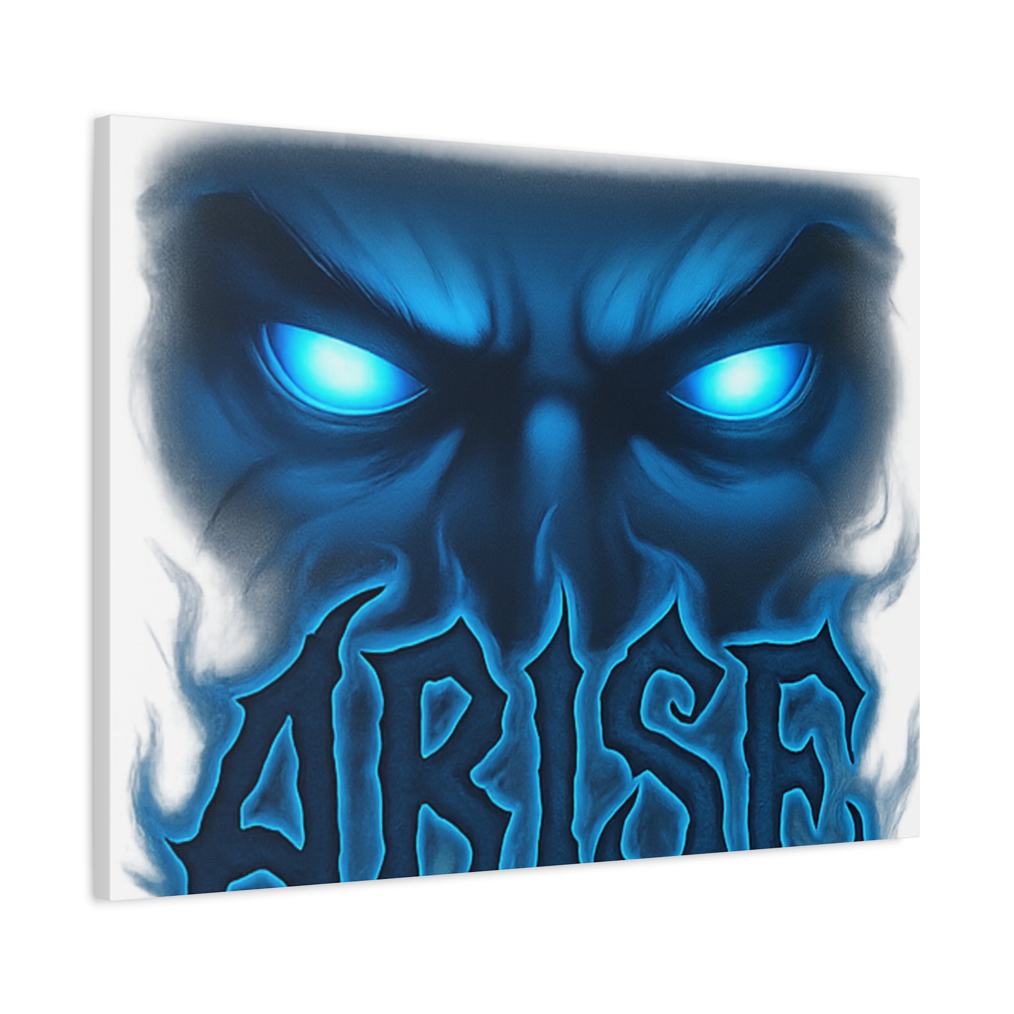 Arise Blue Demon Canvas Wall Art — Matte Stretched Horror Poster