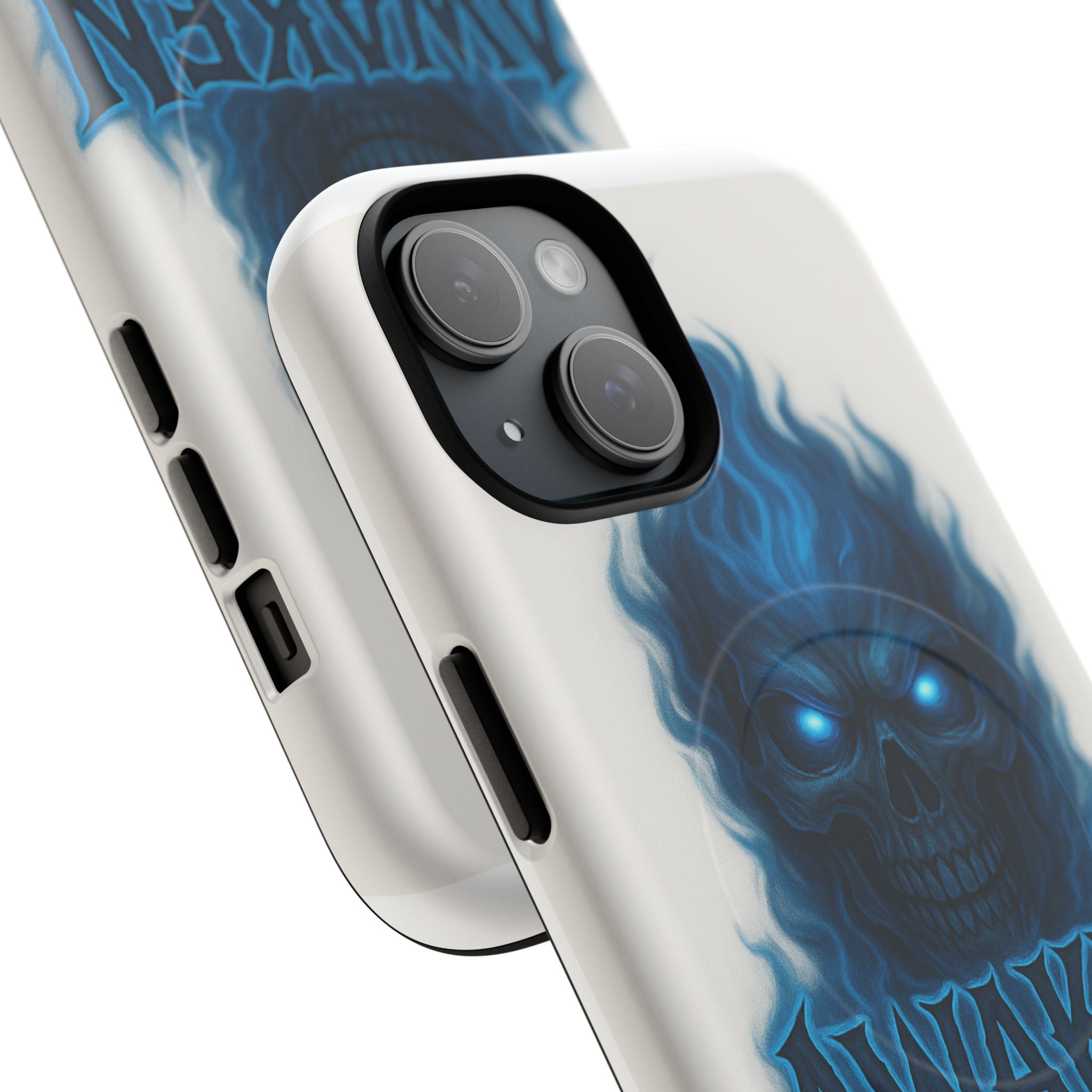 Awaken Blue Flame Skull Tough Magnetic Phone Case — Protective iPhone Cover