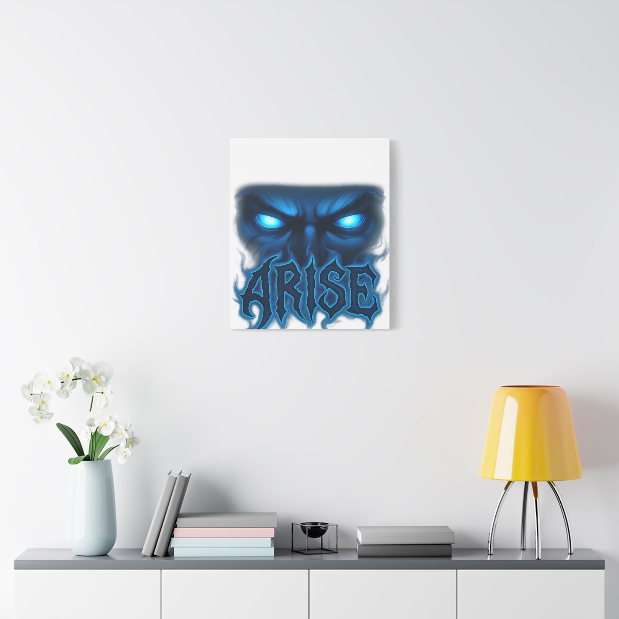 Arise Blue Demon Canvas Wall Art — Matte Stretched Horror Poster