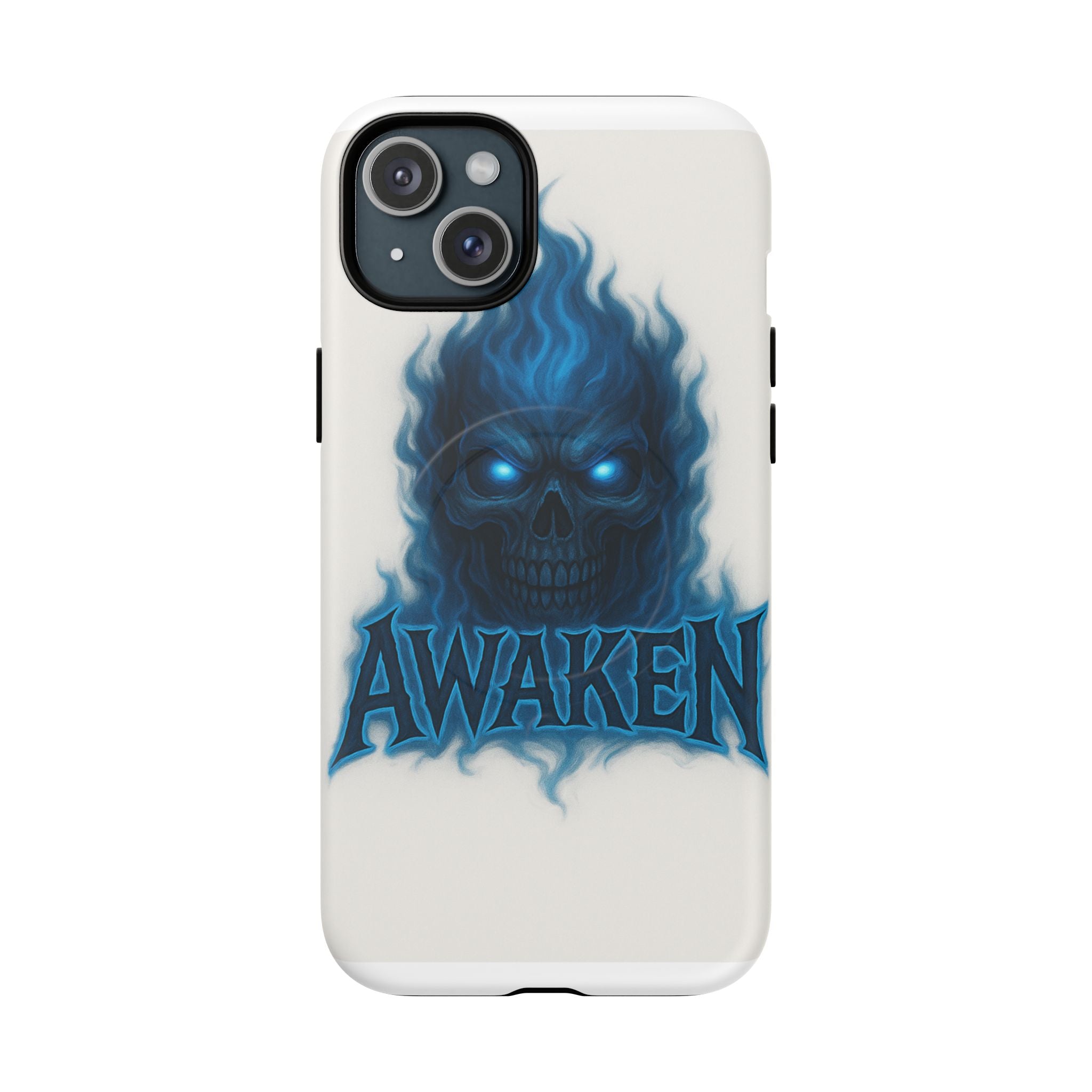 Awaken Blue Flame Skull Tough Magnetic Phone Case — Protective iPhone Cover
