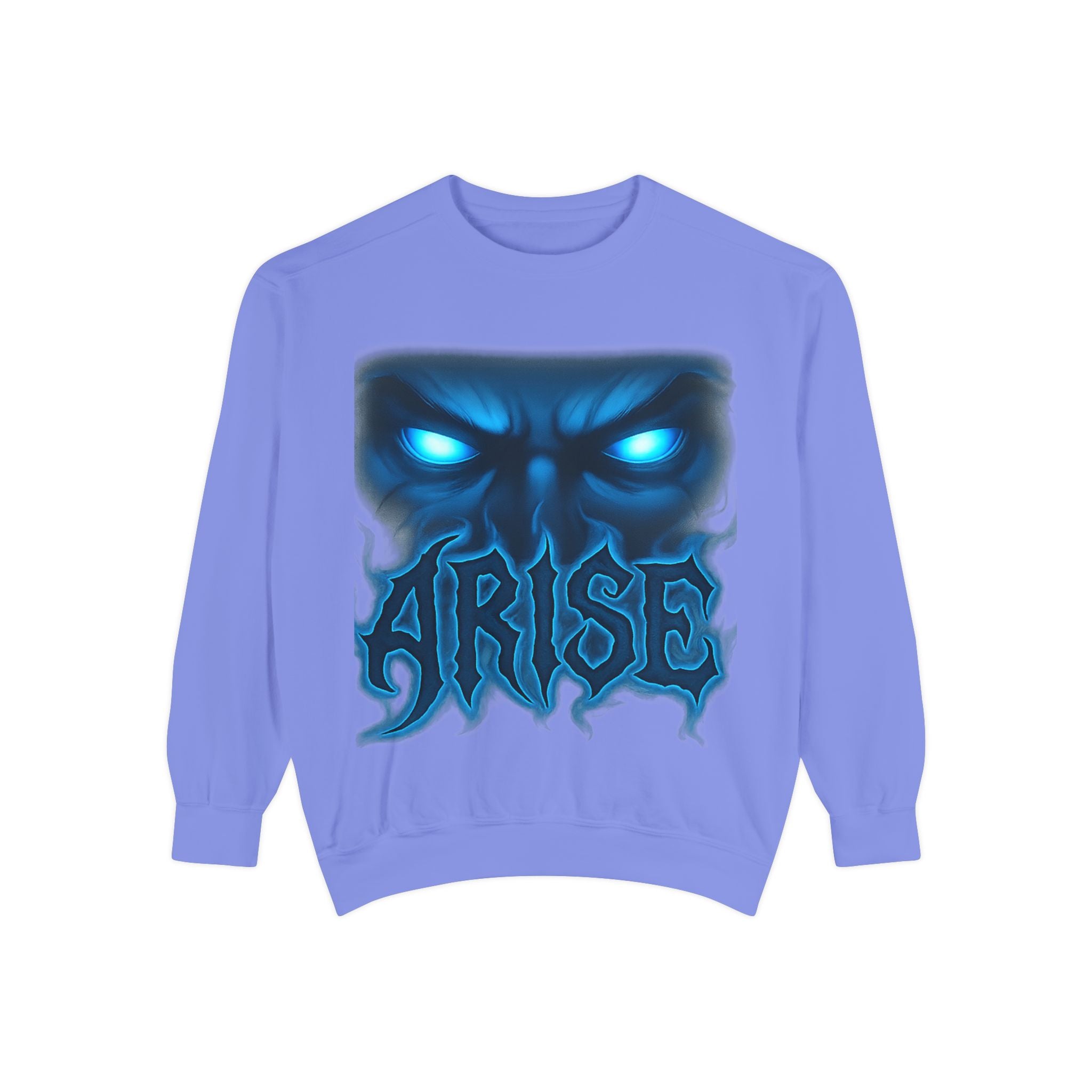Arise Awake Blue Flame Skull Sweatshirt — Gothic Streetwear Crewneck