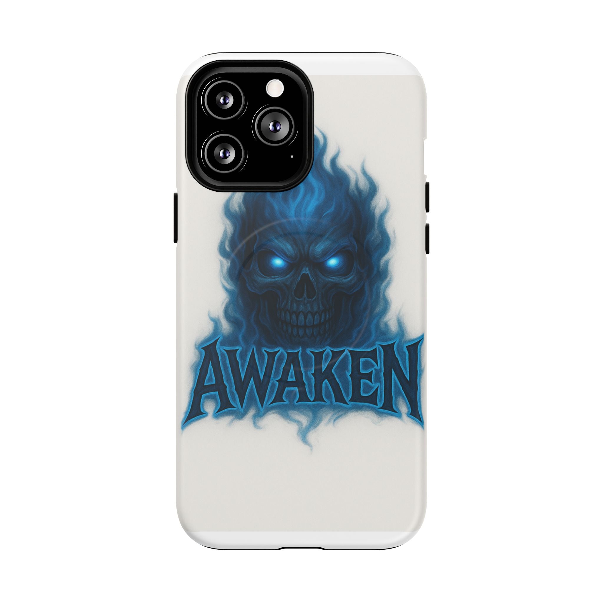 Awaken Blue Flame Skull Tough Magnetic Phone Case — Protective iPhone Cover