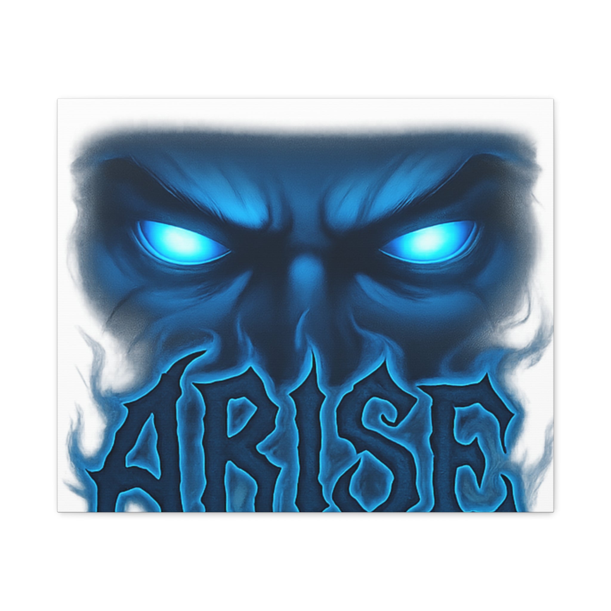 Arise Blue Demon Canvas Wall Art — Matte Stretched Horror Poster