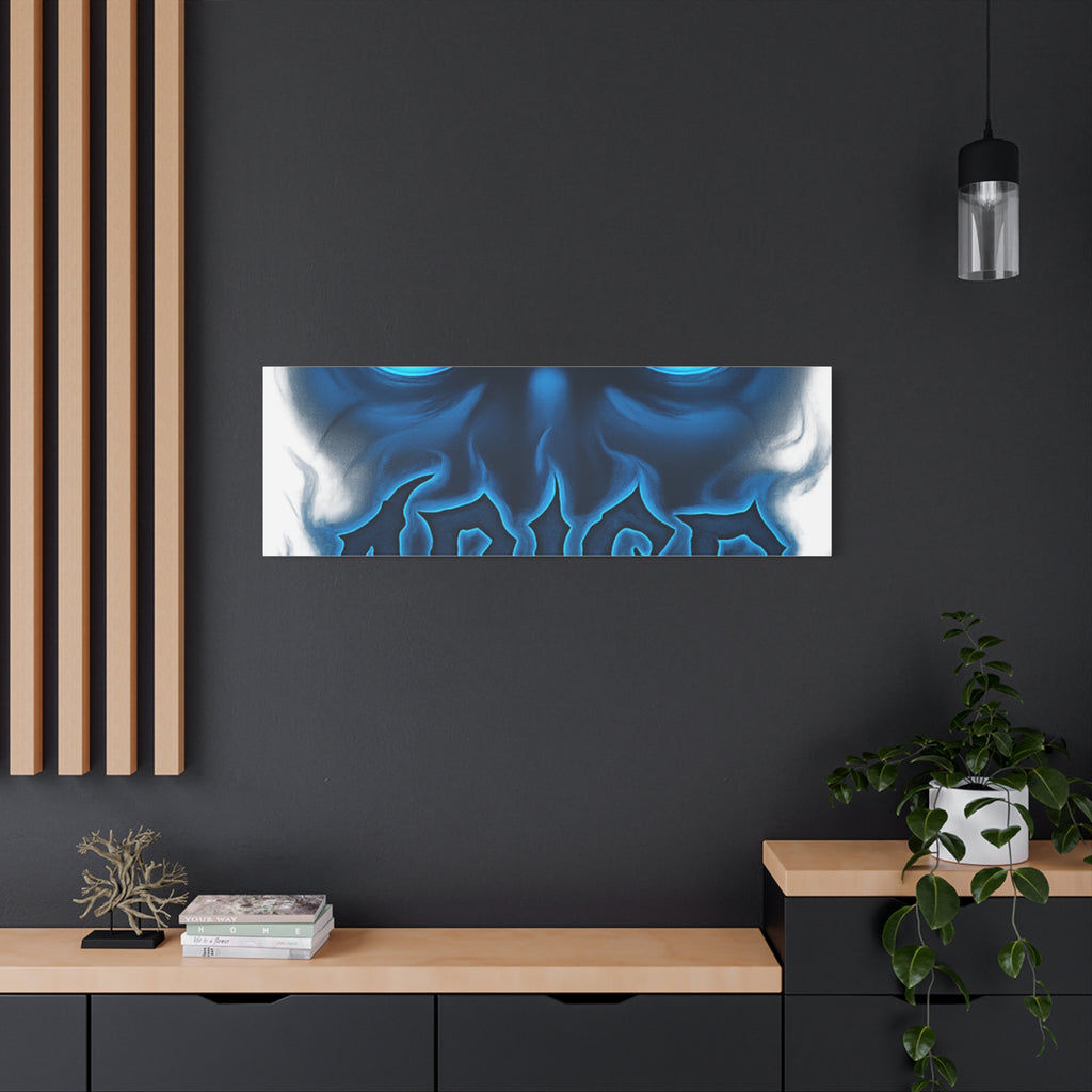 Arise Blue Demon Canvas Wall Art — Matte Stretched Horror Poster
