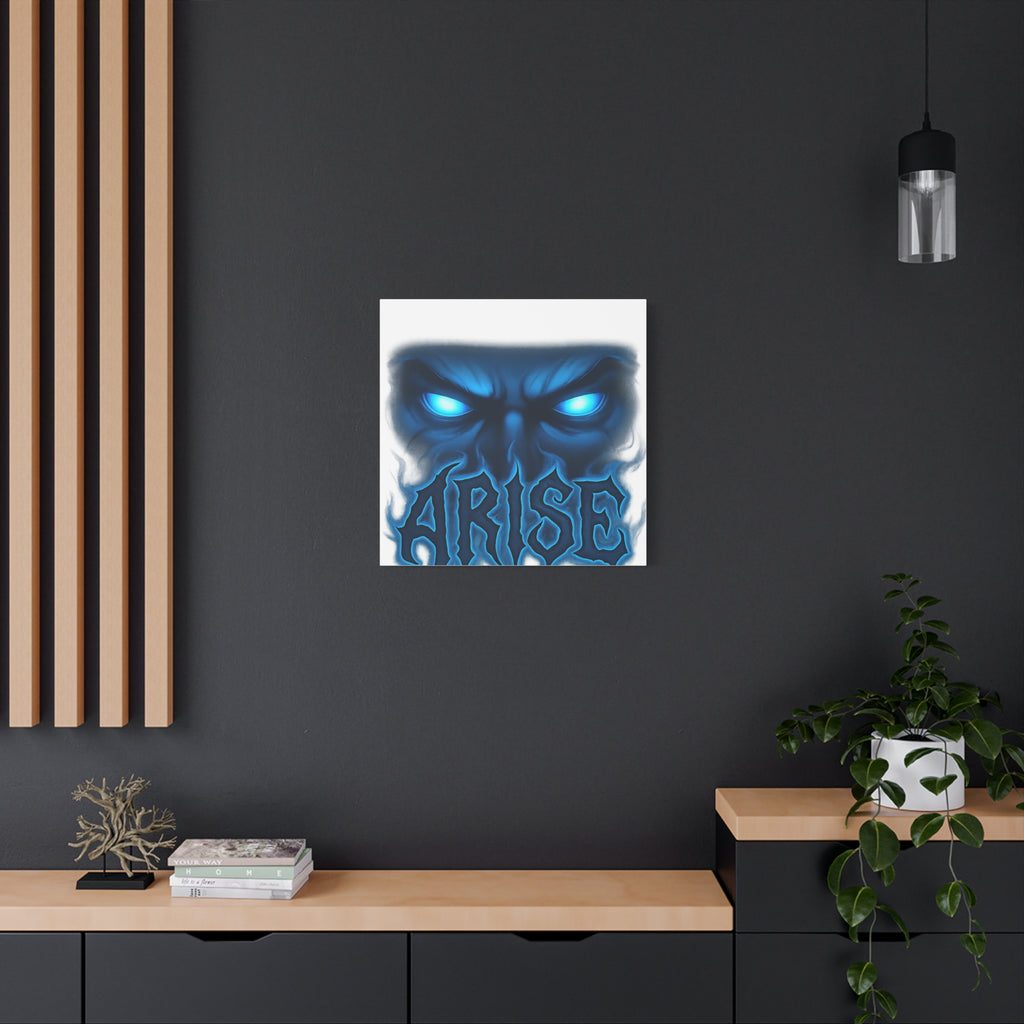 Arise Blue Demon Canvas Wall Art — Matte Stretched Horror Poster