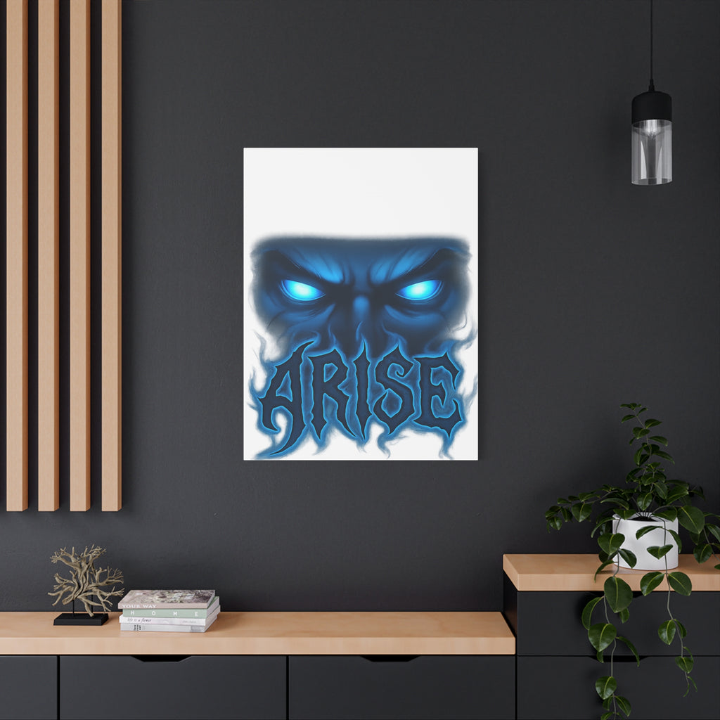 Arise Blue Demon Canvas Wall Art — Matte Stretched Horror Poster
