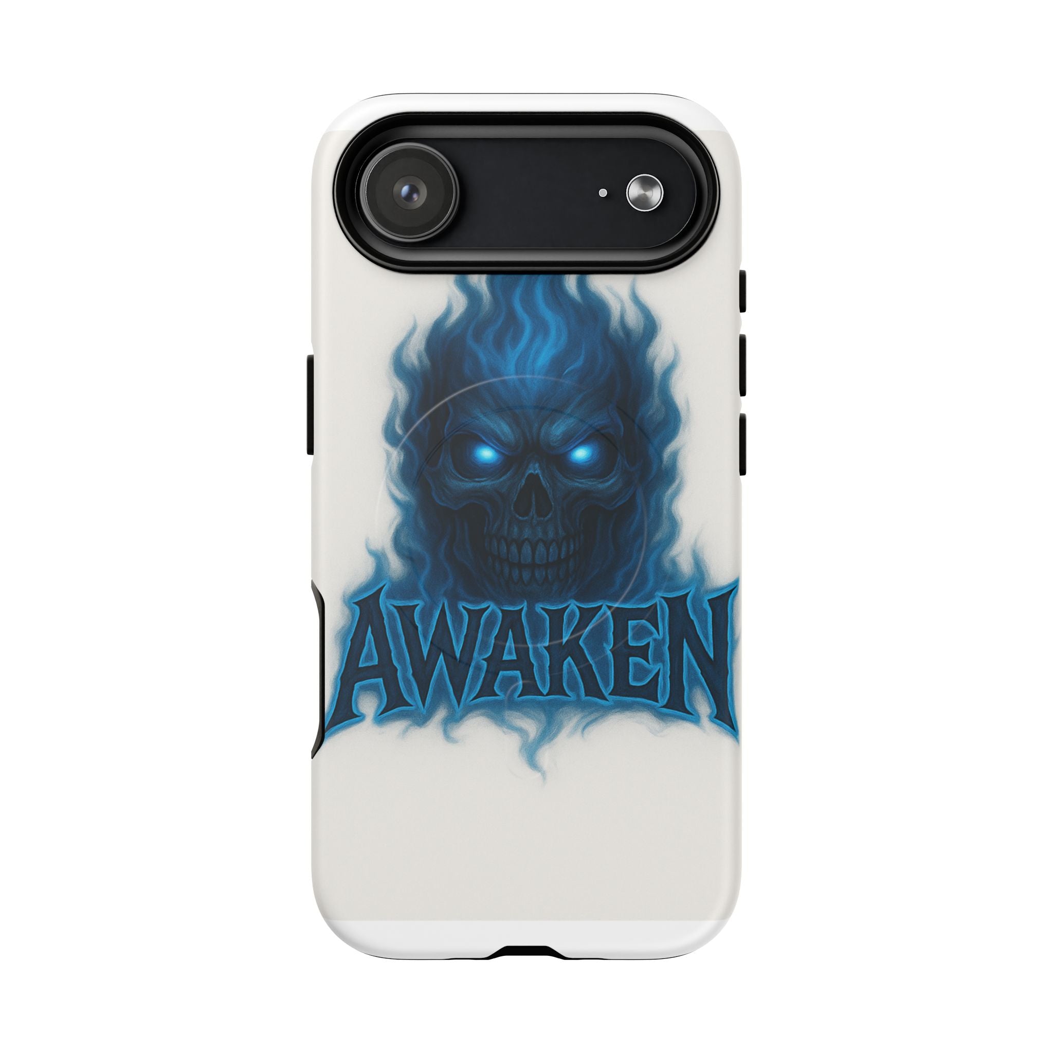 Awaken Blue Flame Skull Tough Magnetic Phone Case — Protective iPhone Cover