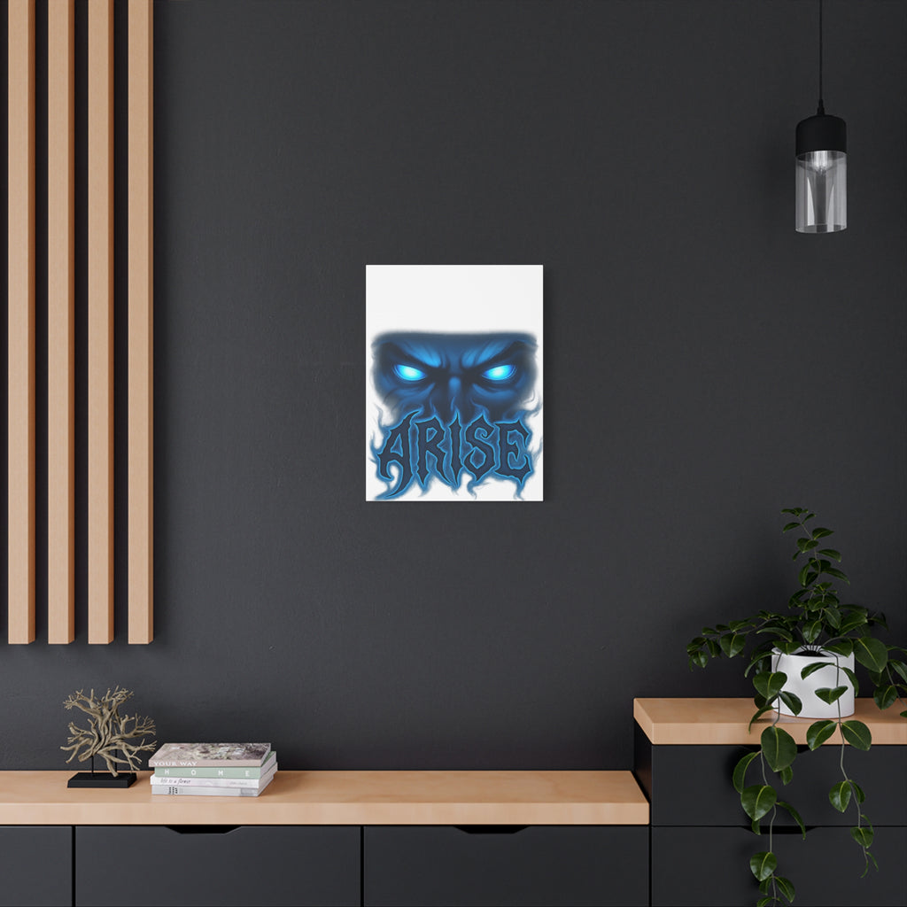 Arise Blue Demon Canvas Wall Art — Matte Stretched Horror Poster