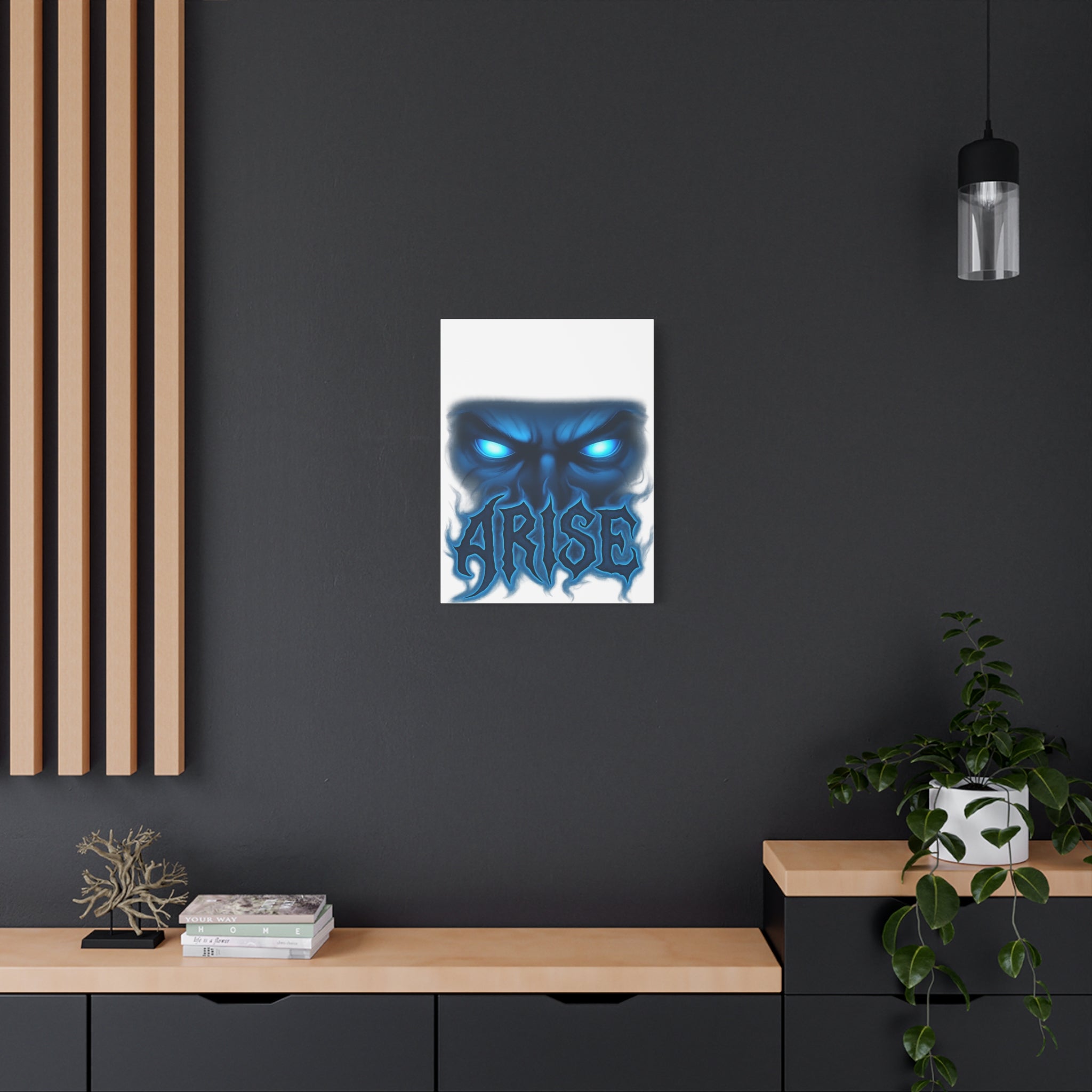 Arise Blue Demon Canvas Wall Art — Matte Stretched Horror Poster