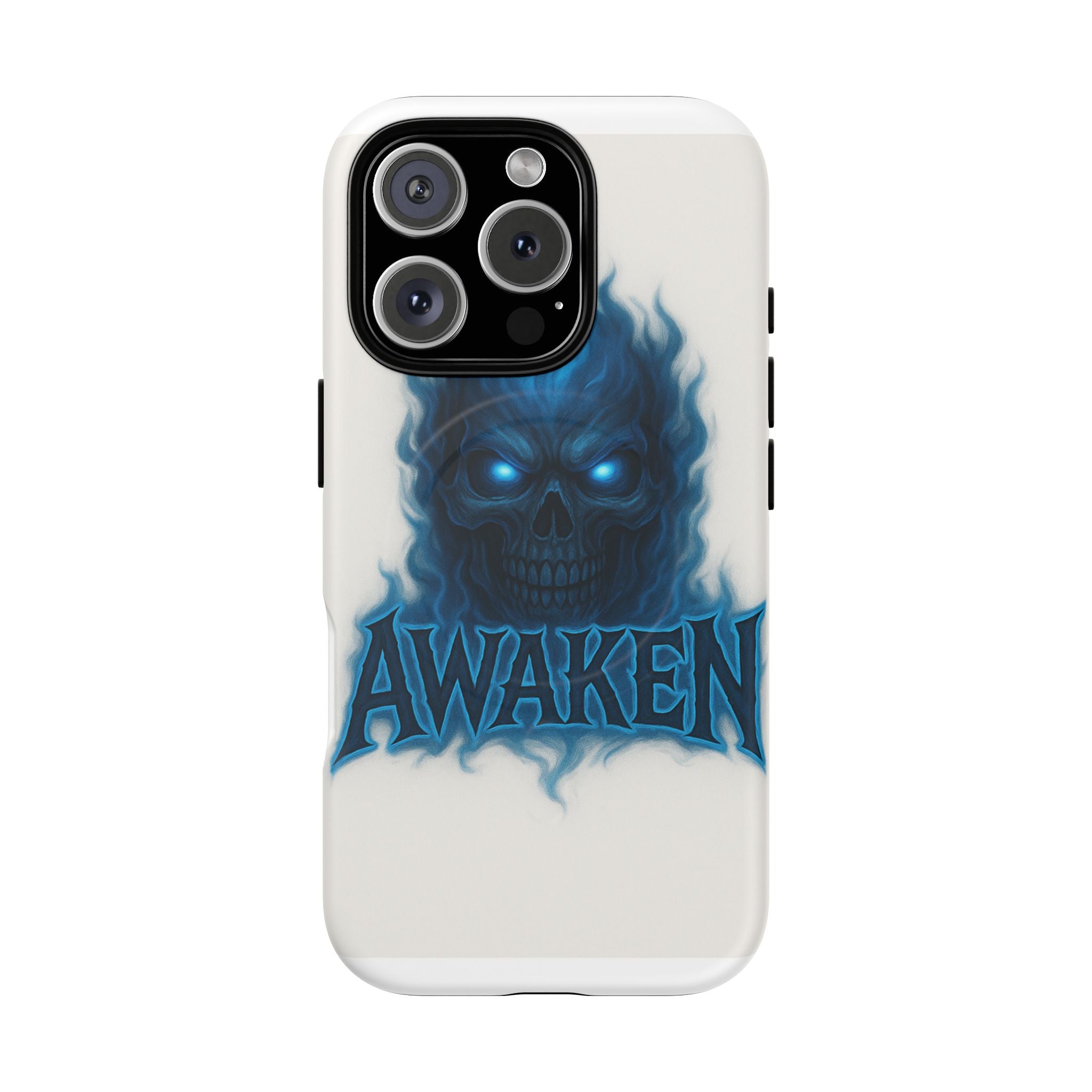 Awaken Blue Flame Skull Tough Magnetic Phone Case — Protective iPhone Cover