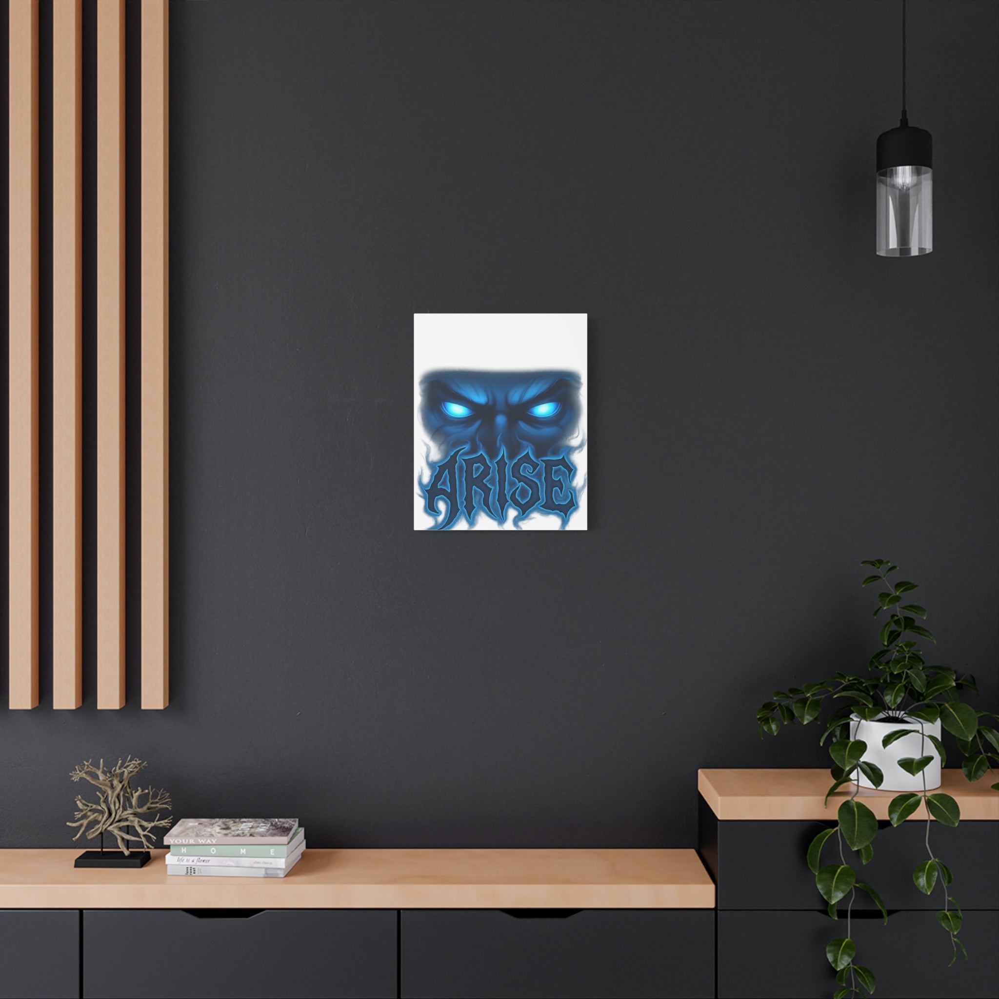 Arise Blue Demon Canvas Wall Art — Matte Stretched Horror Poster
