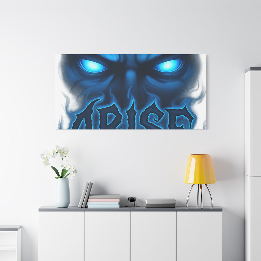 Arise Blue Demon Canvas Wall Art — Matte Stretched Horror Poster