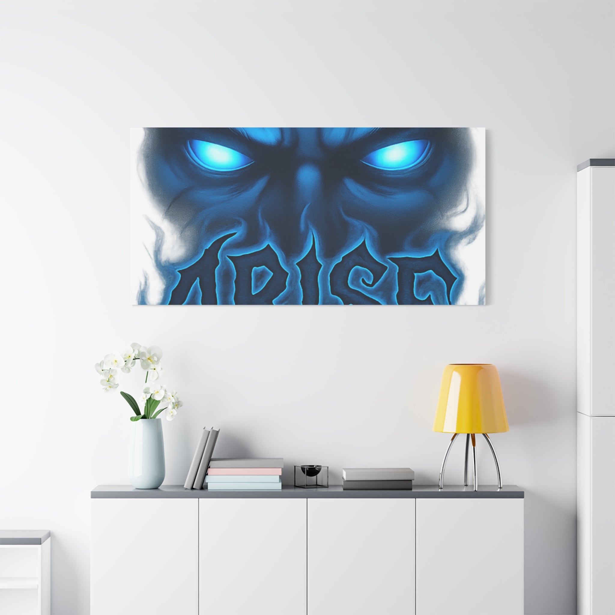 Arise Blue Demon Canvas Wall Art — Matte Stretched Horror Poster