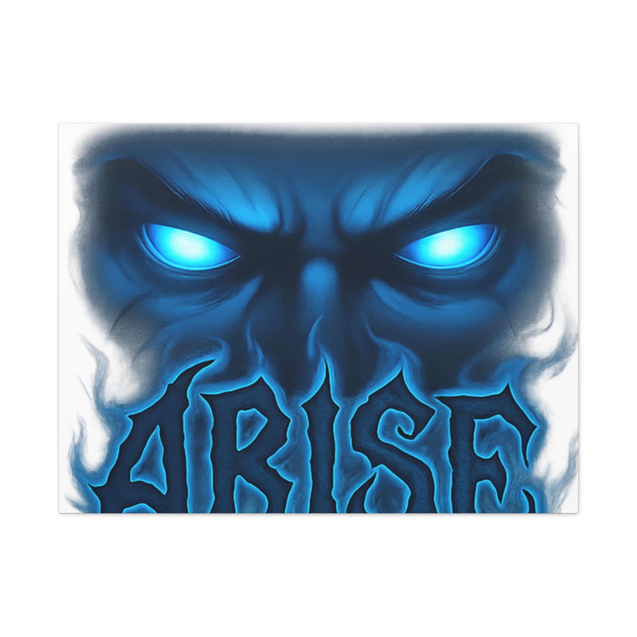 Arise Blue Demon Canvas Wall Art — Matte Stretched Horror Poster