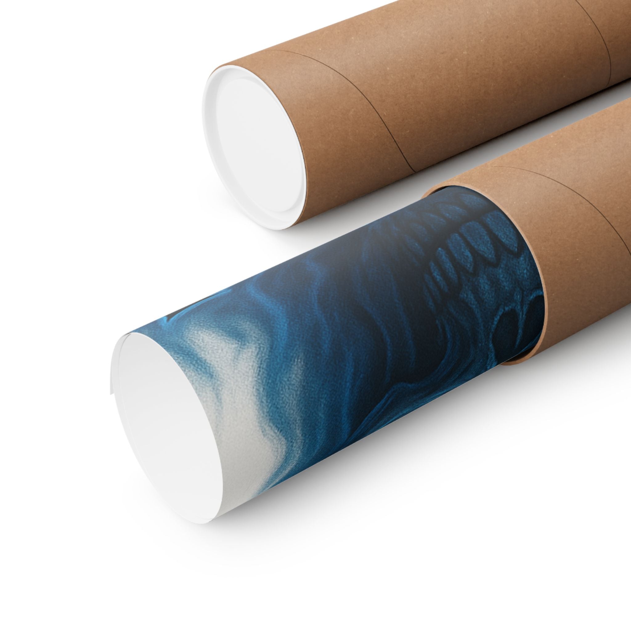 Awaken Blue Flame Skull Matte Poster — Gothic Room Wall Art